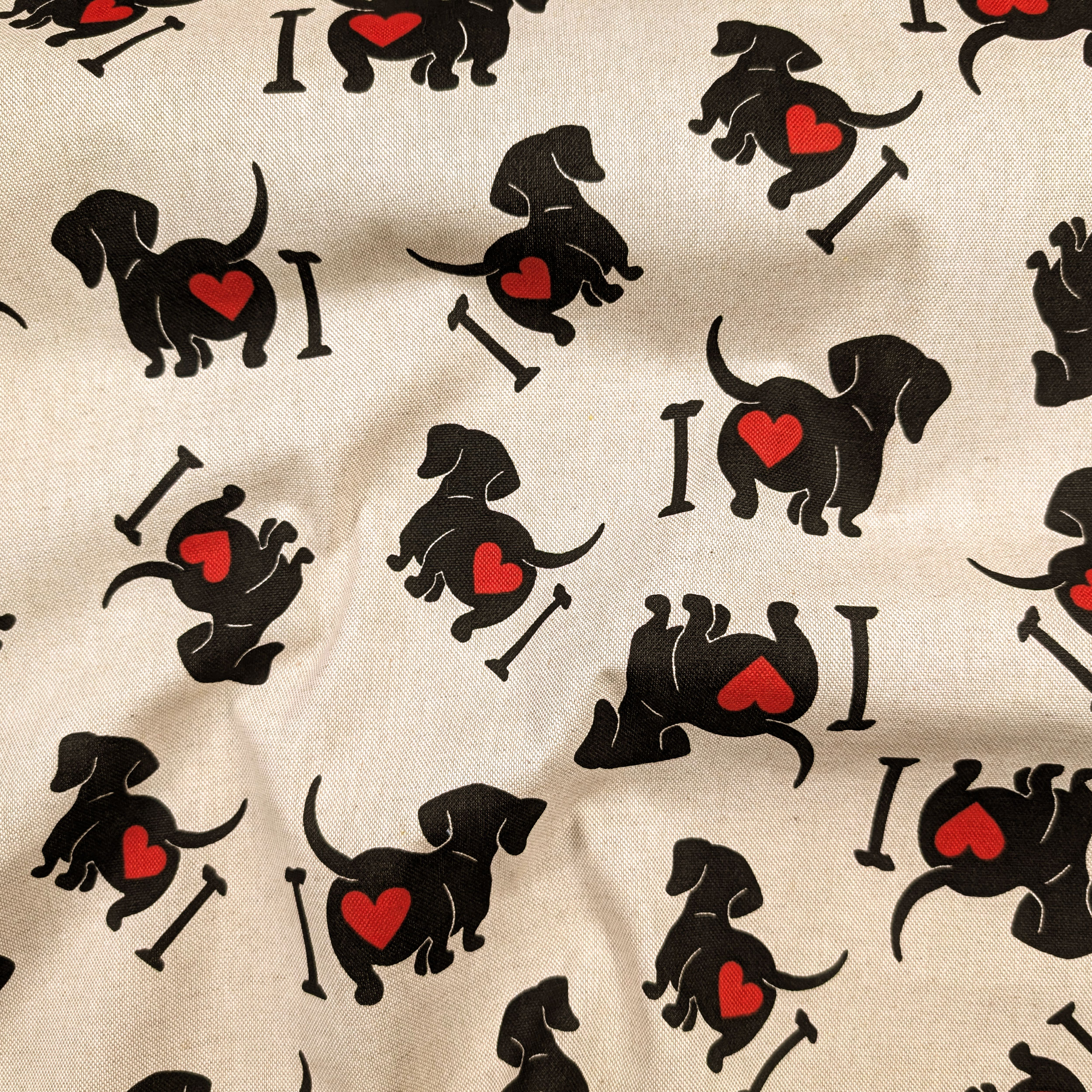 Panama fabric I Love Dachshunds Image
