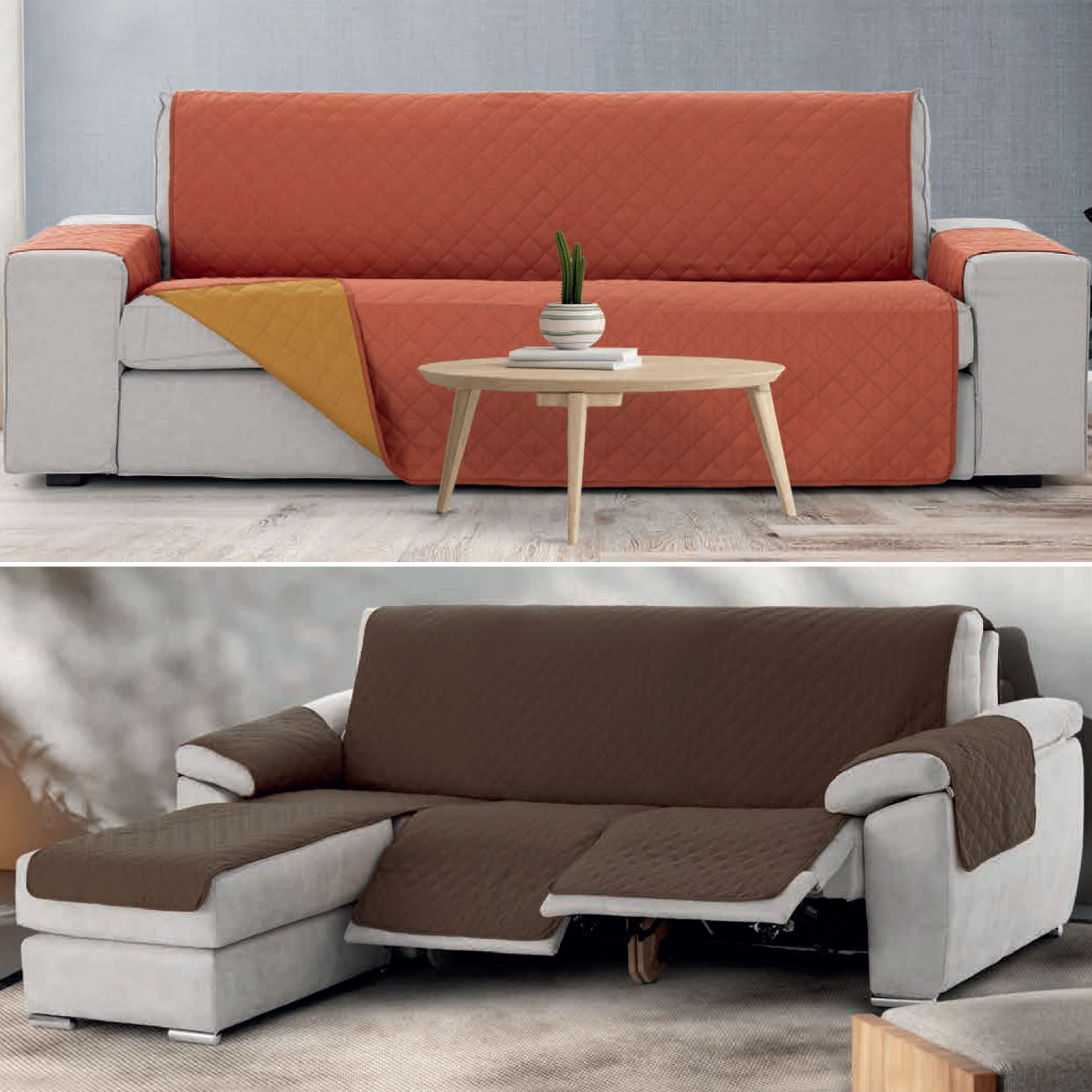 Double Sided Quilted Sofa Cover Image