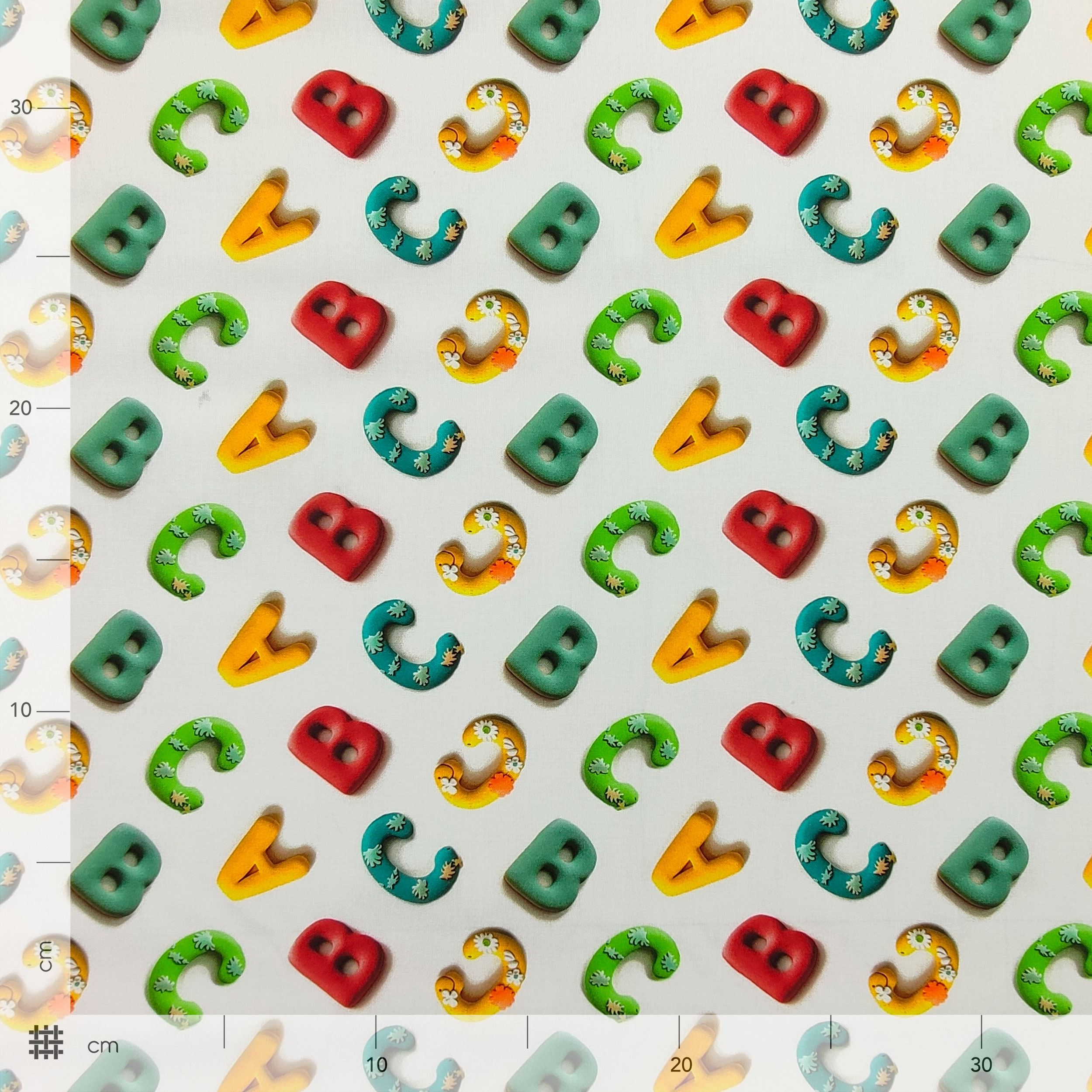 Cotton Digital Alphabet Letters White Background
