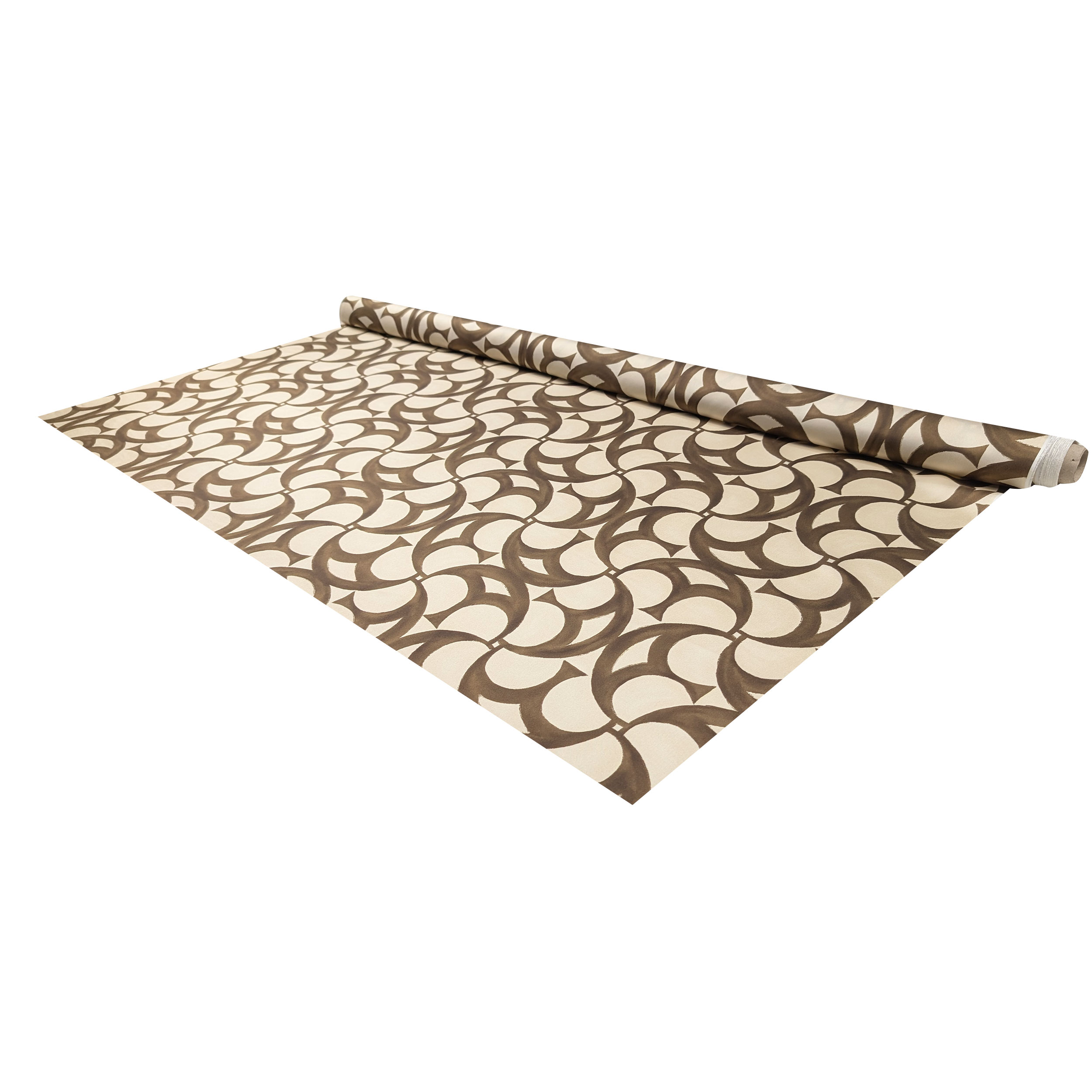 Twill Silk Brown Geometries High Fashion Image
