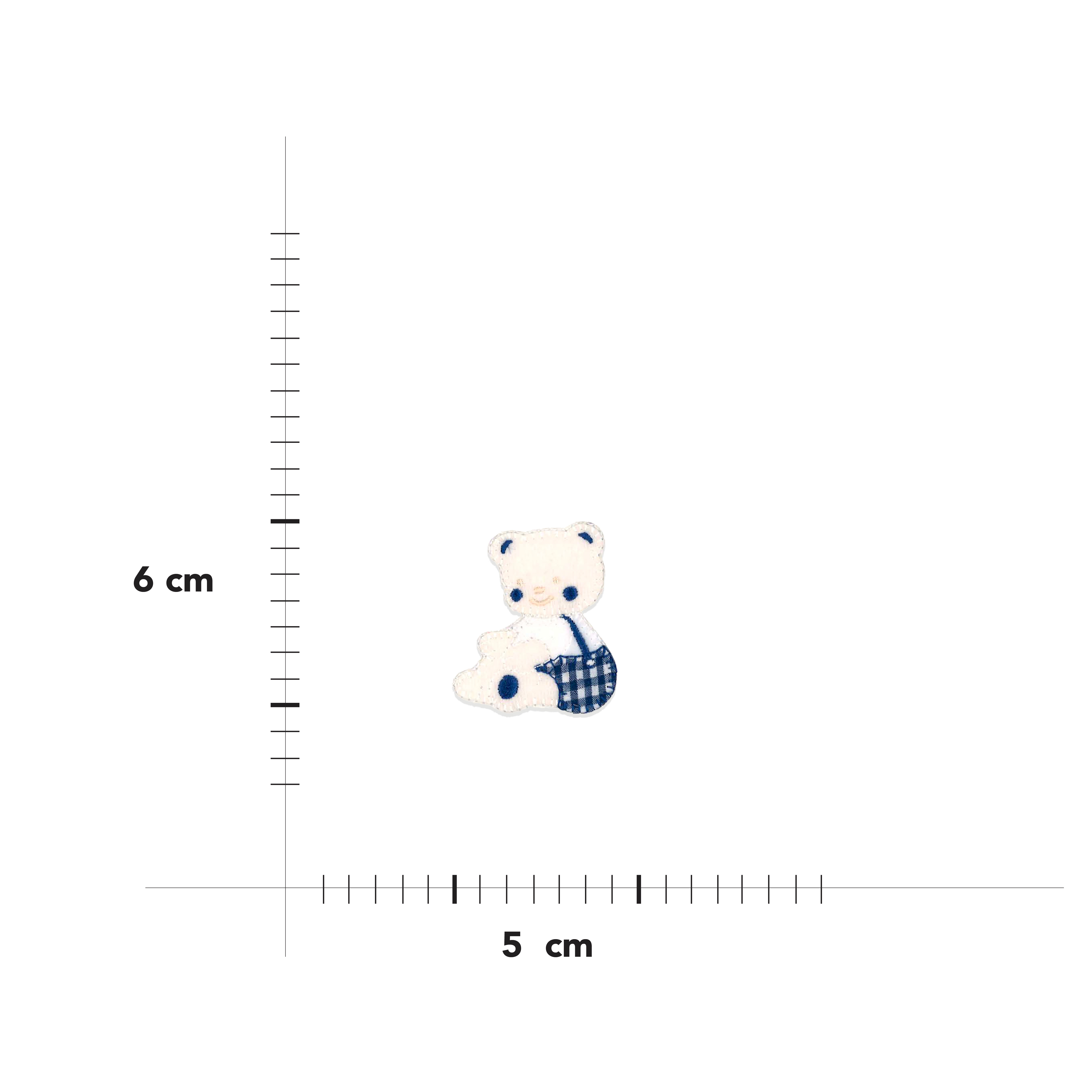 Small Dungaree Bear Applique Image