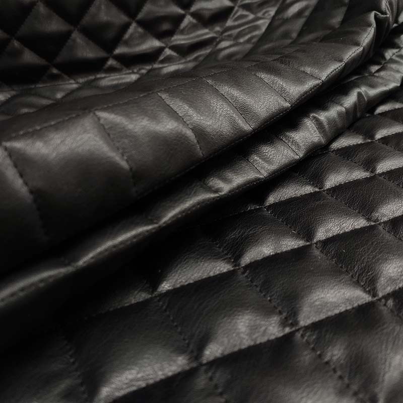 Tissu en faux cuir matelassé brillant Image