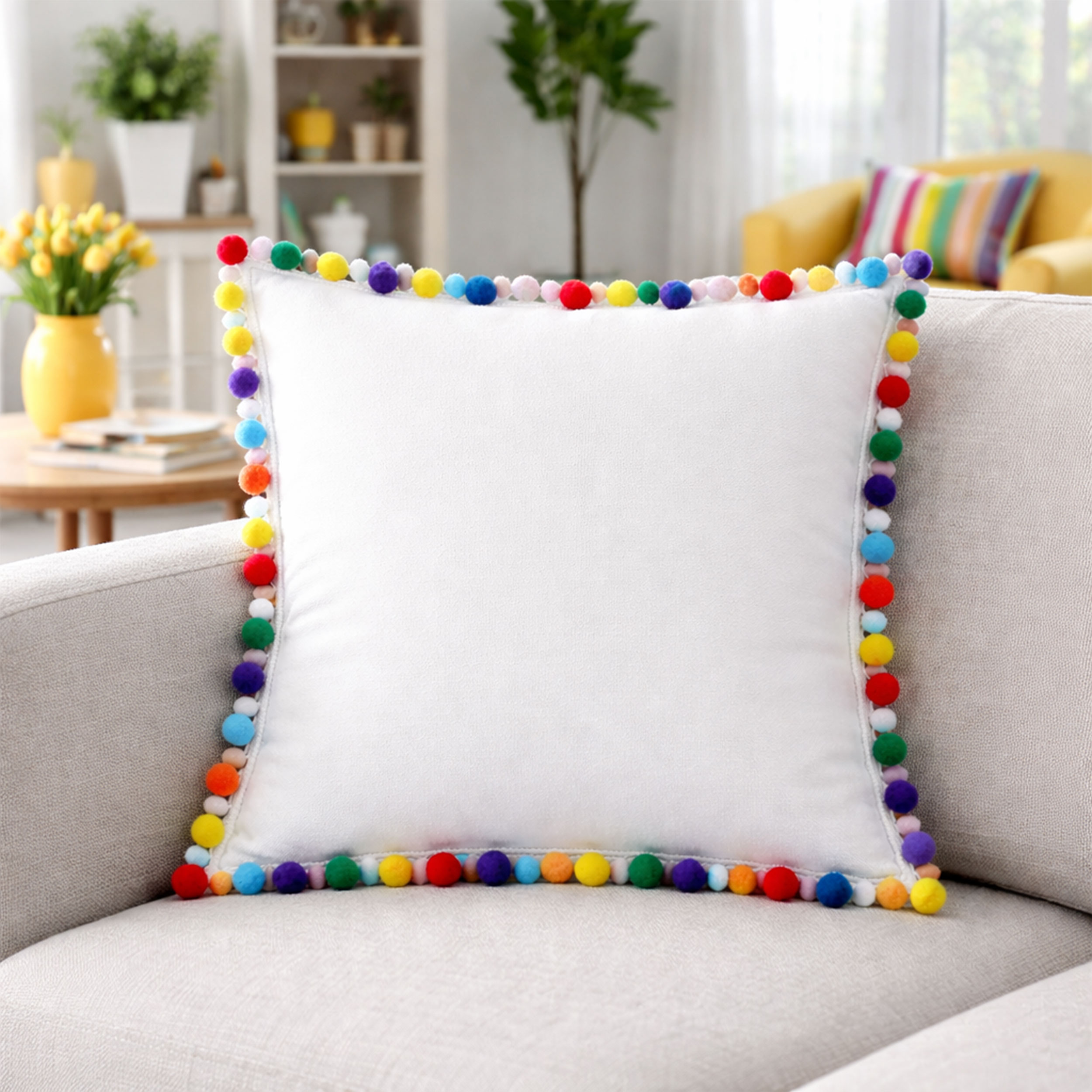 Adornos Pom Pom Grandes Multicolores Image