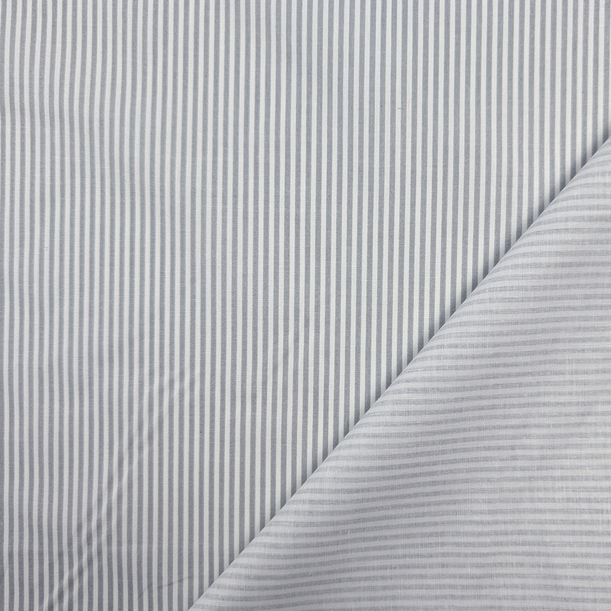 Cotton Sheet Thin Grey Stripes Image
