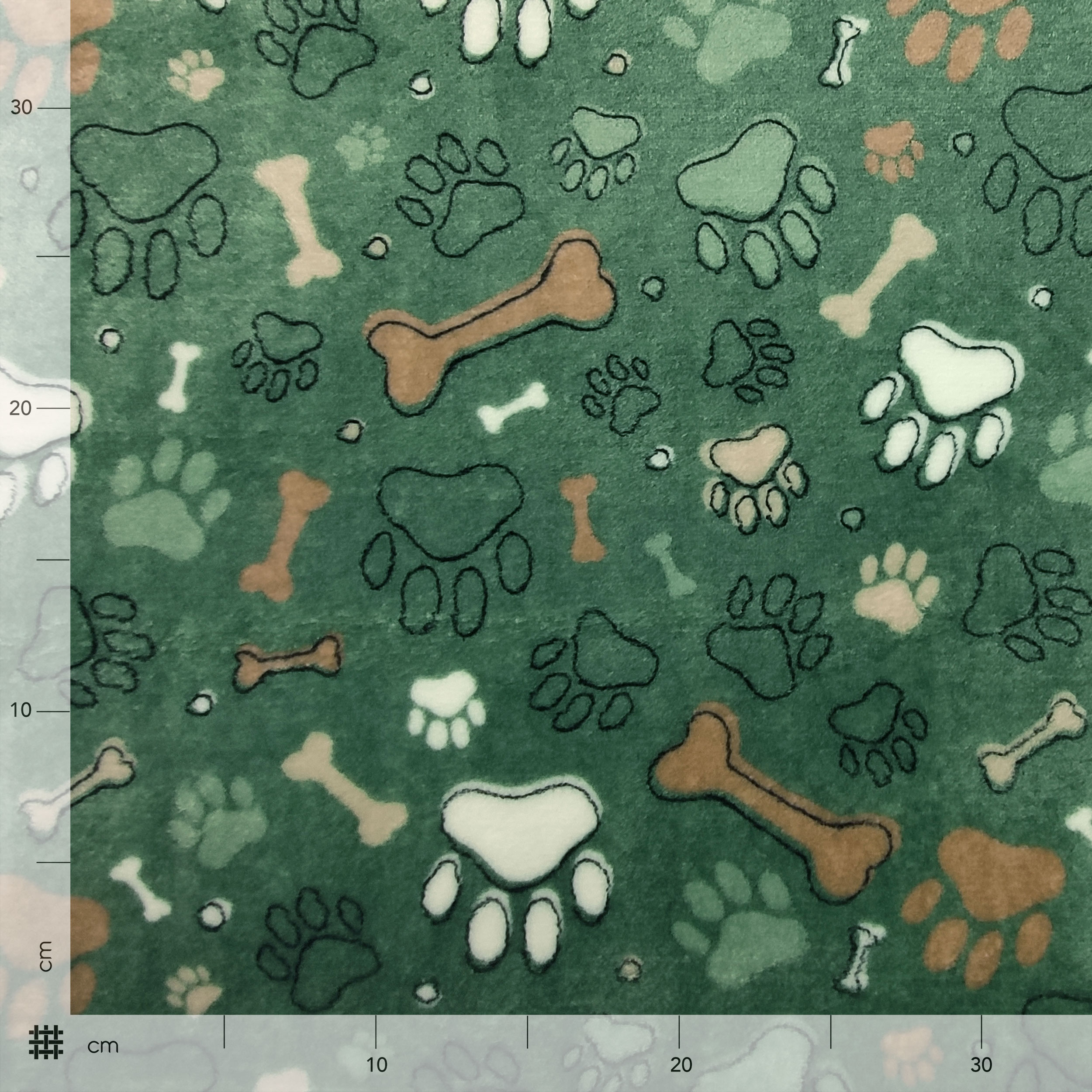 Hand Knitted Cashmere Patterned Fleece Orme Background Military