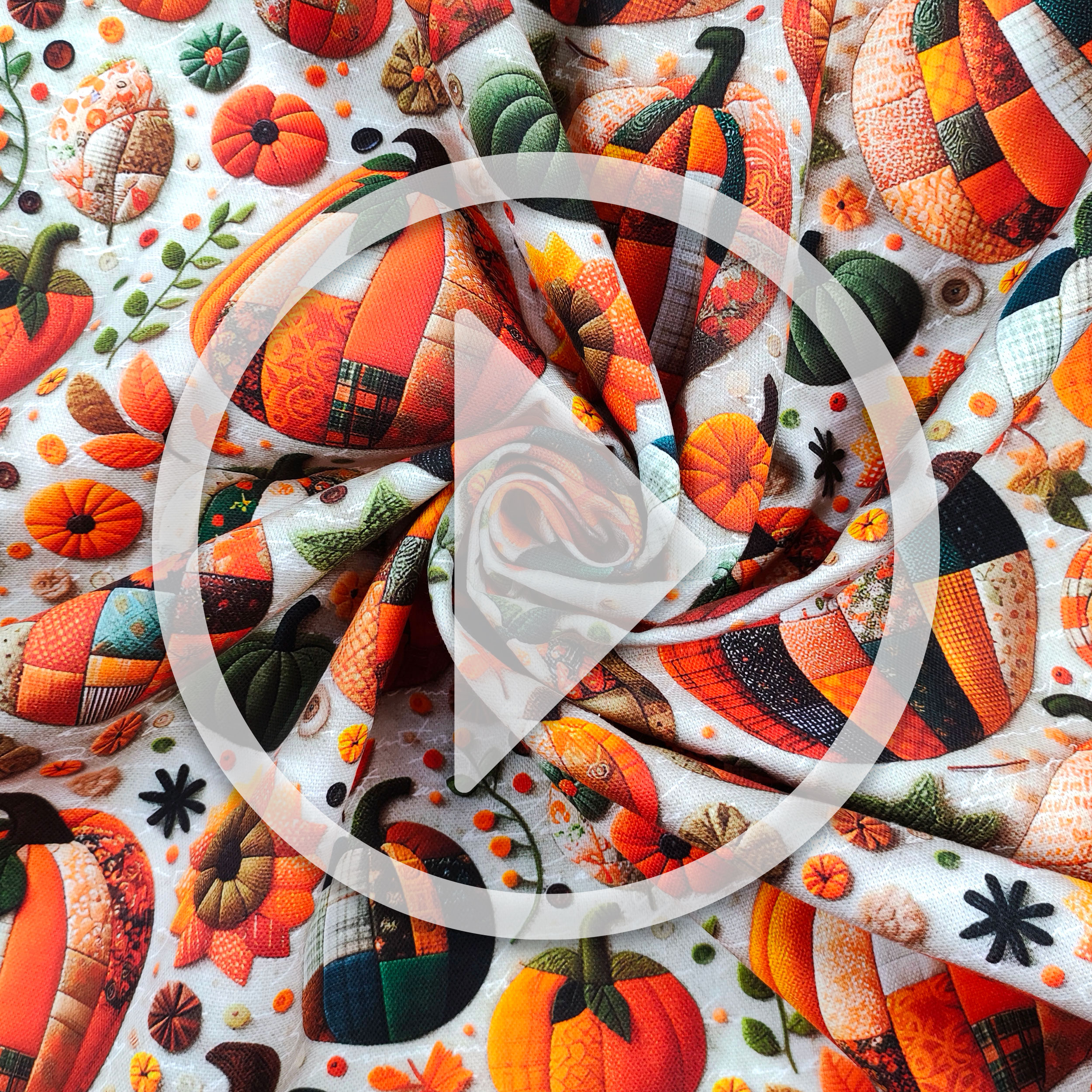 Cotton Panama Halloween Pumpkins Image