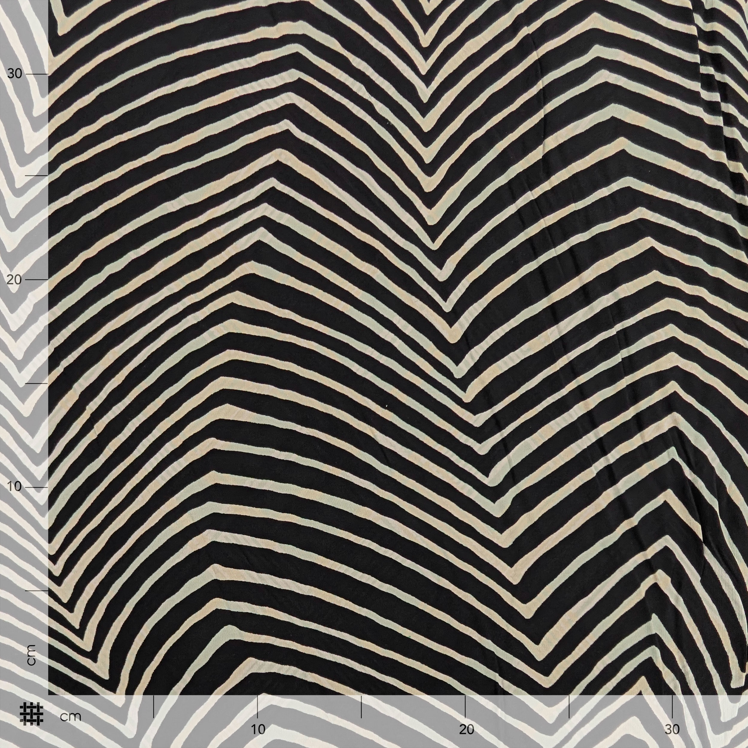 Black Cotton Jersey with Zebra Pattern Image