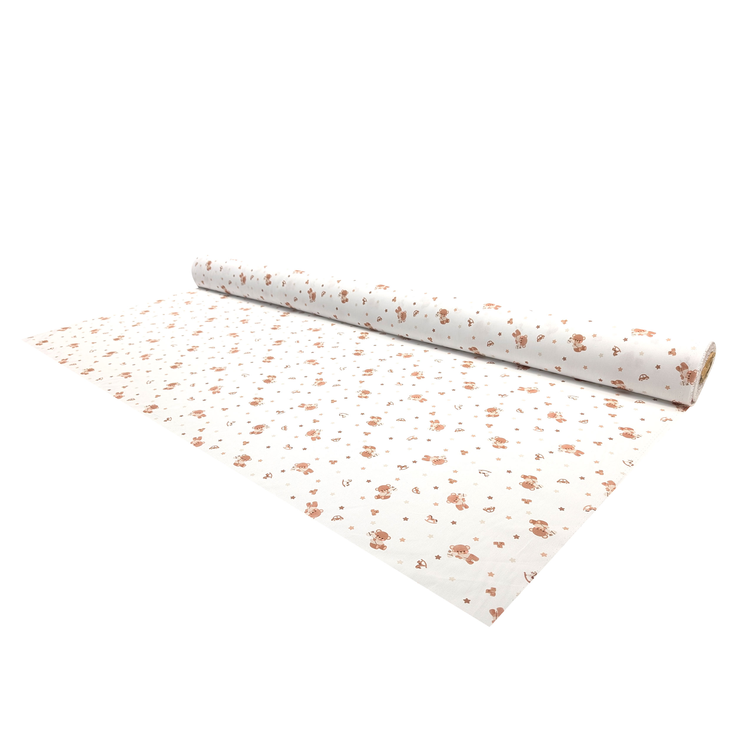 Cotton Piquet Baby Bears and Stars Image