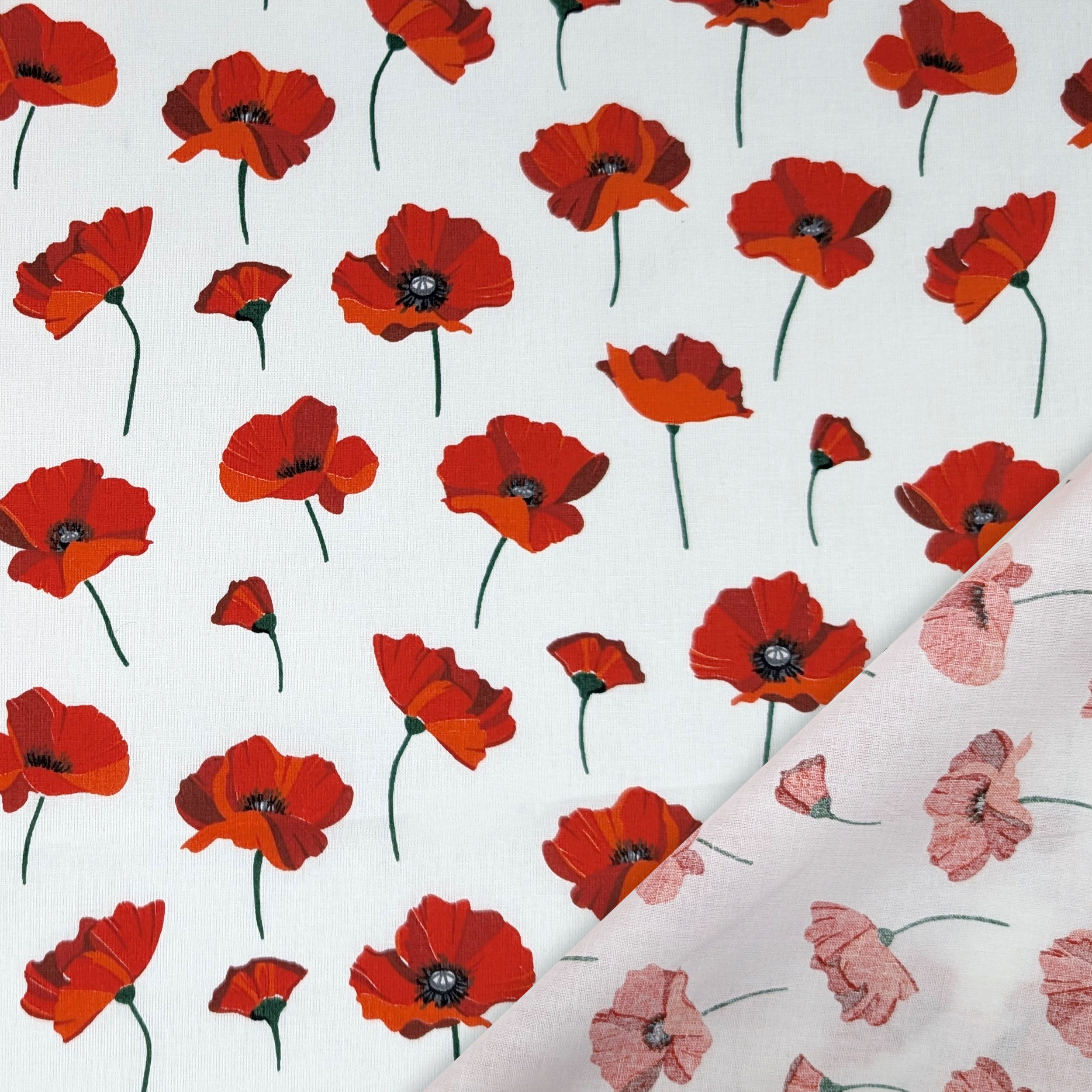 Red Poppies in Bloom Cotton Cut-out, 190x140 cm Image