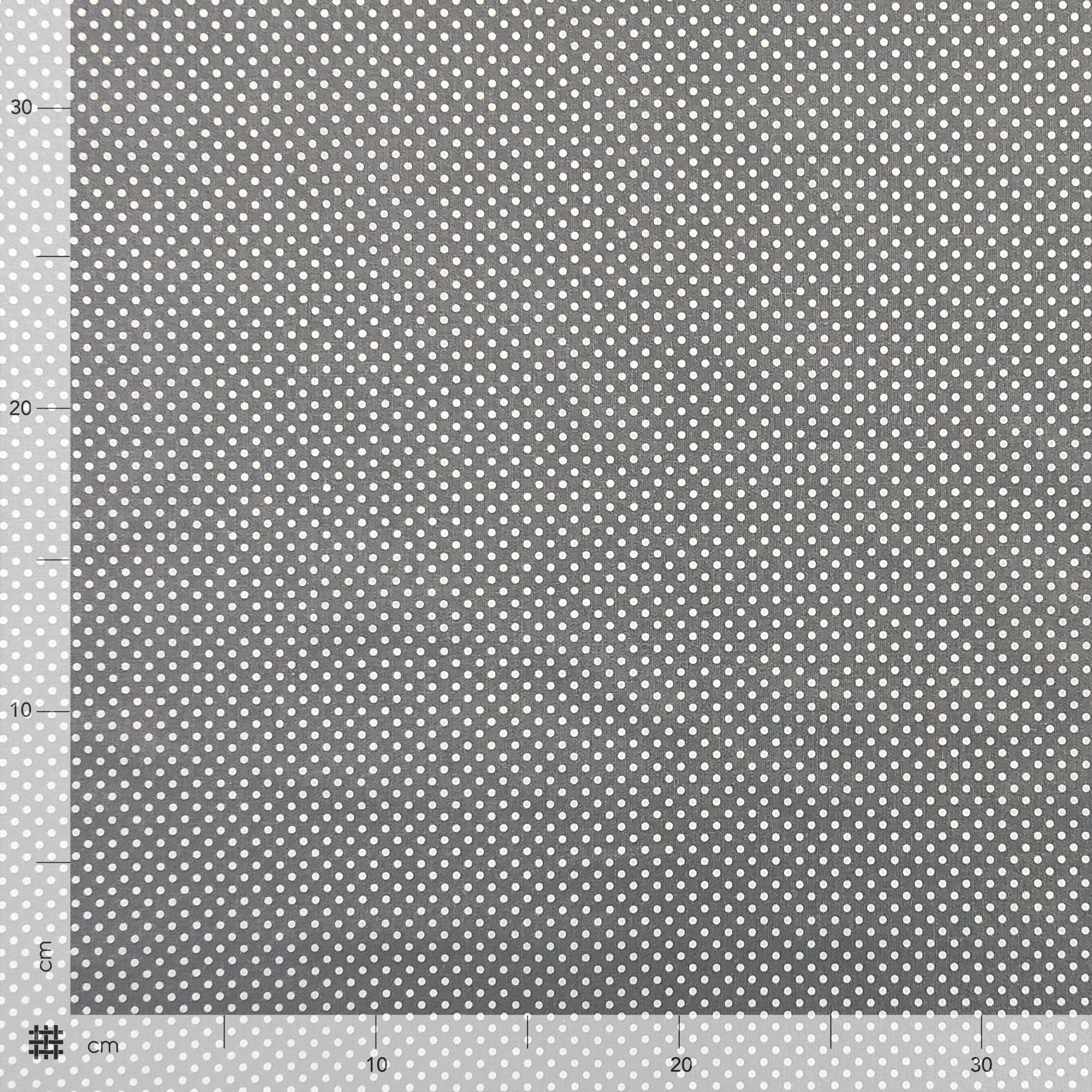 Baumwollstoff Grau Weiß Polka Dot