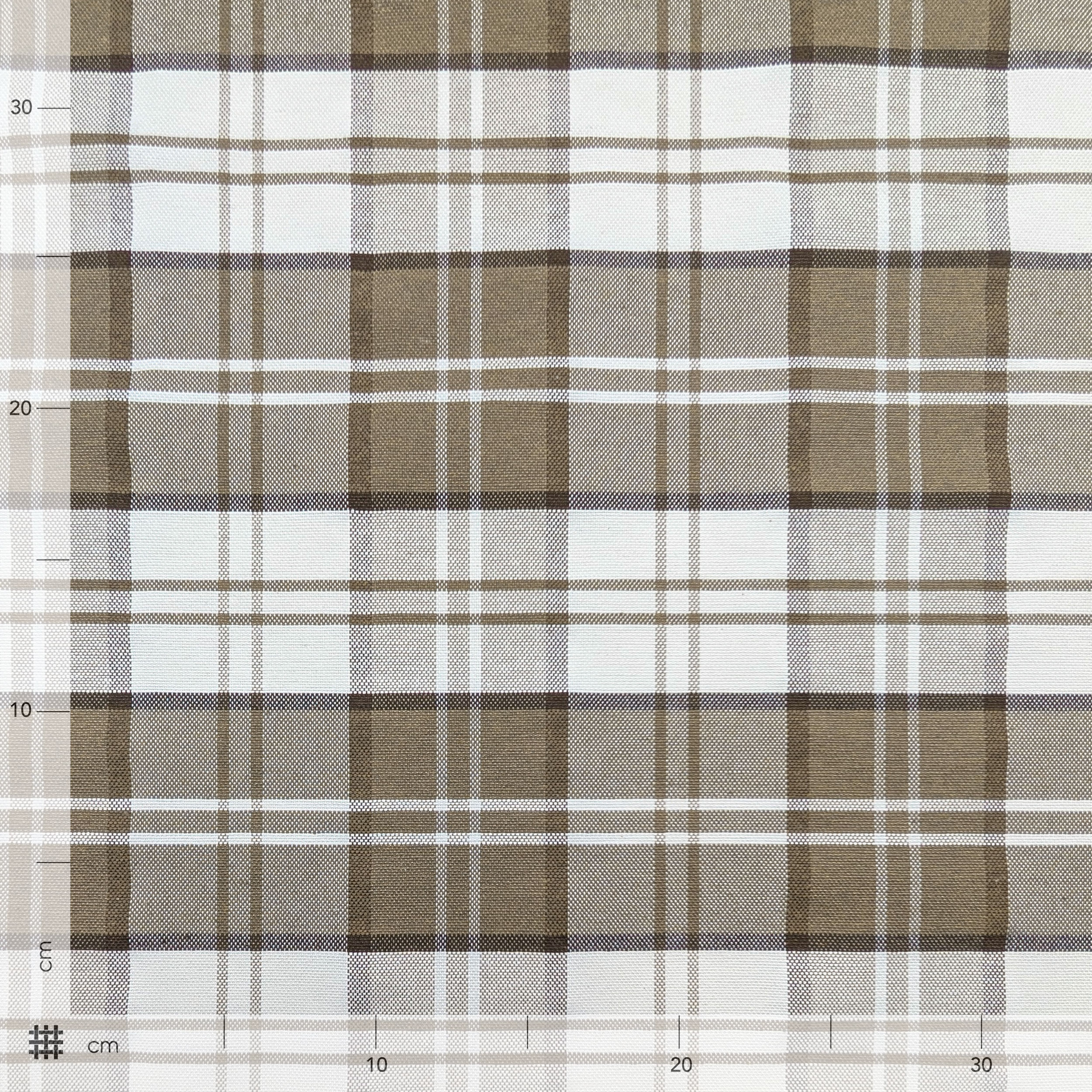 Beige Tartan Yarn Dyed Fabric Image
