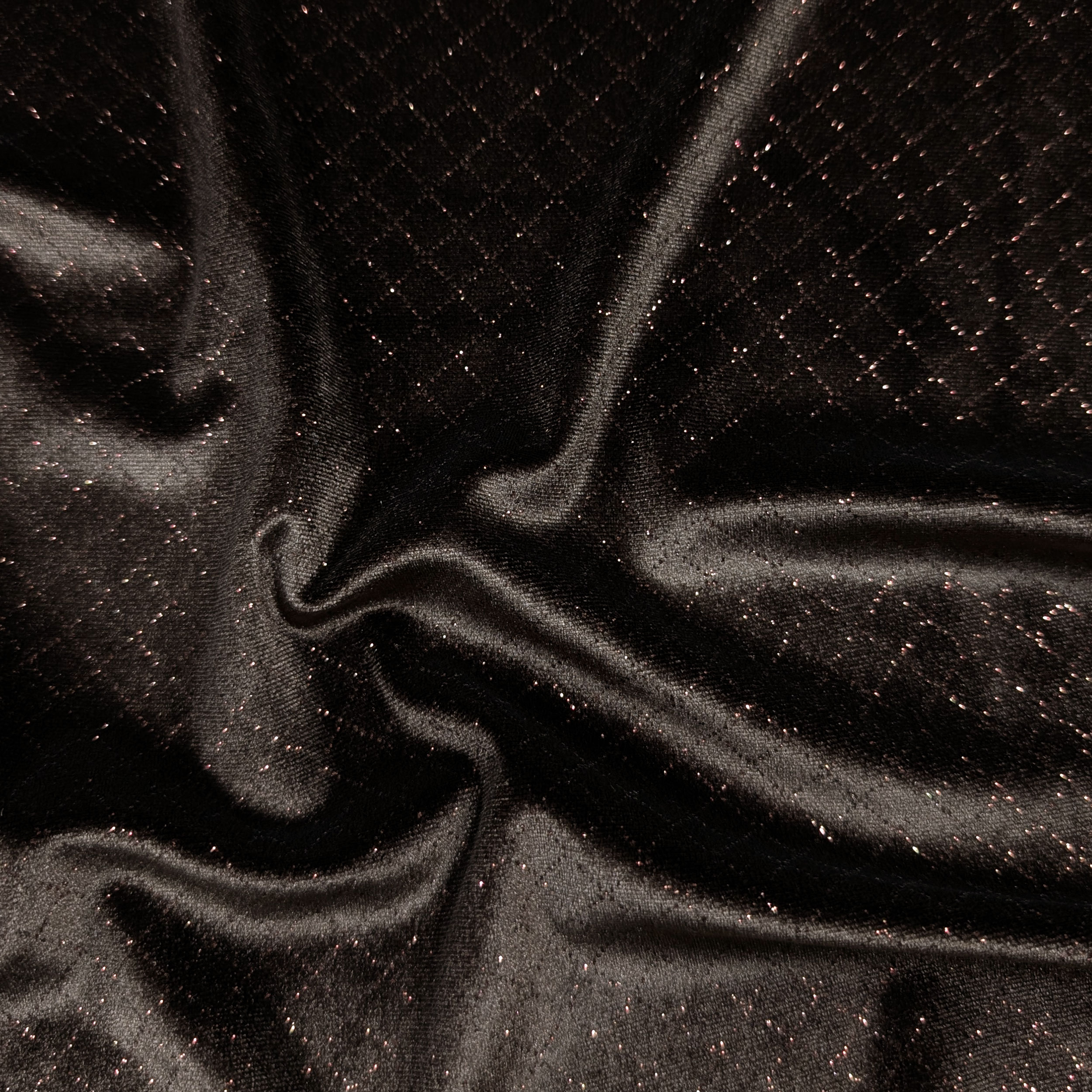 Velours biélastique marron avec losanges pailletés Image