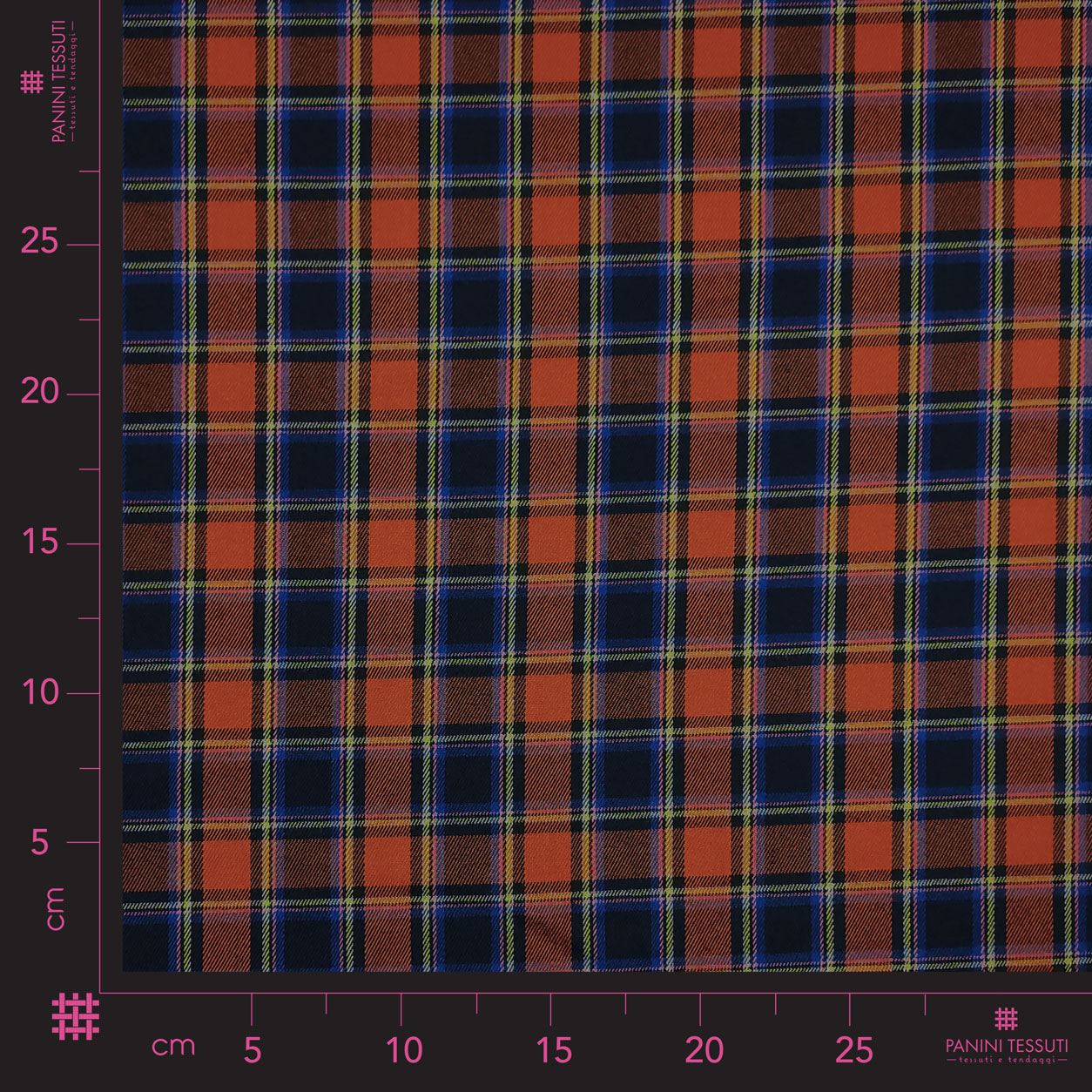 Dressmaking Tartan - Blue and Orange Image