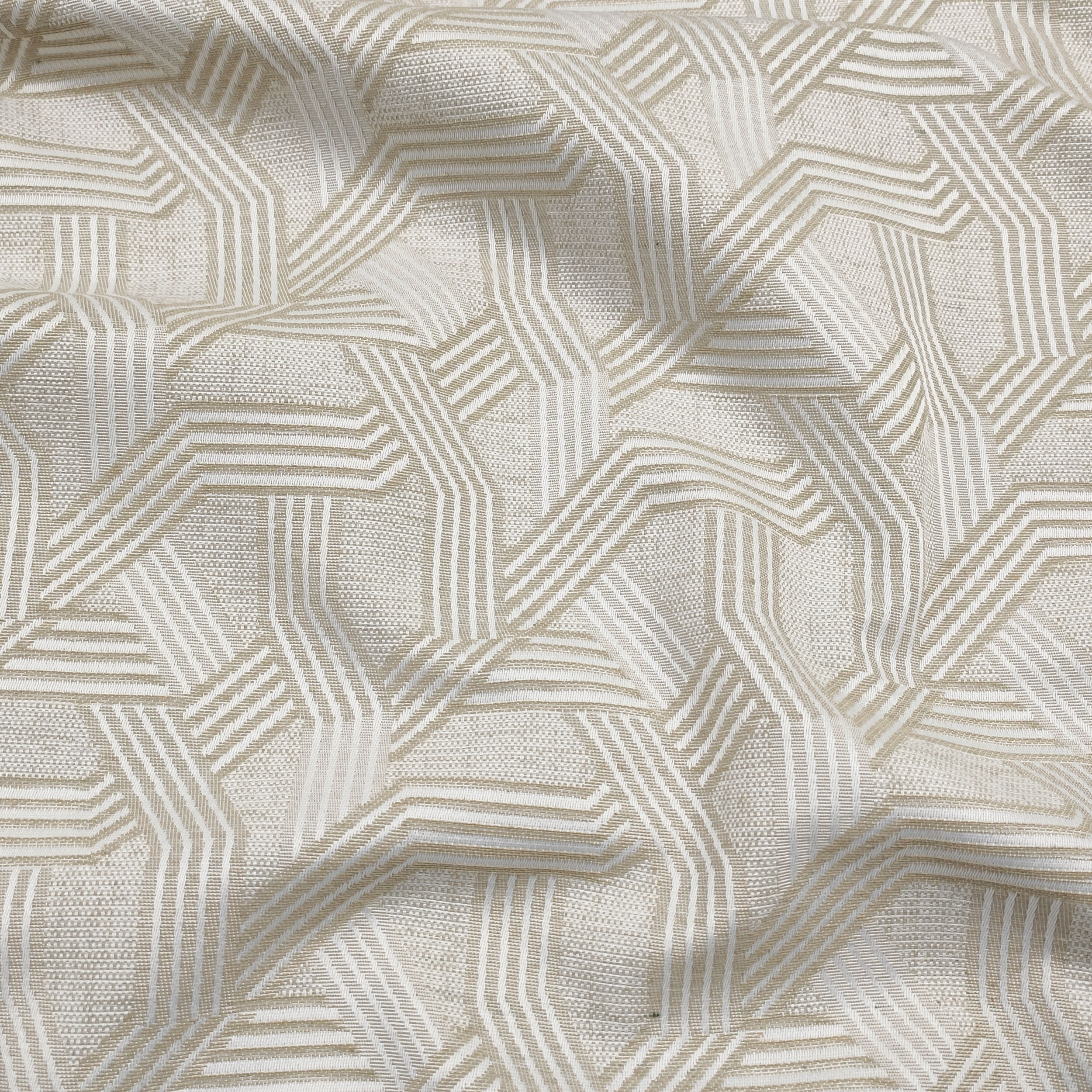 Jacquard Fabric Geometry Toni Beige