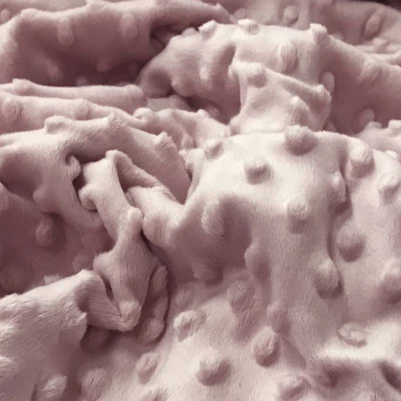 Tessuto Minky Dots Peluche Rosa Antico 
