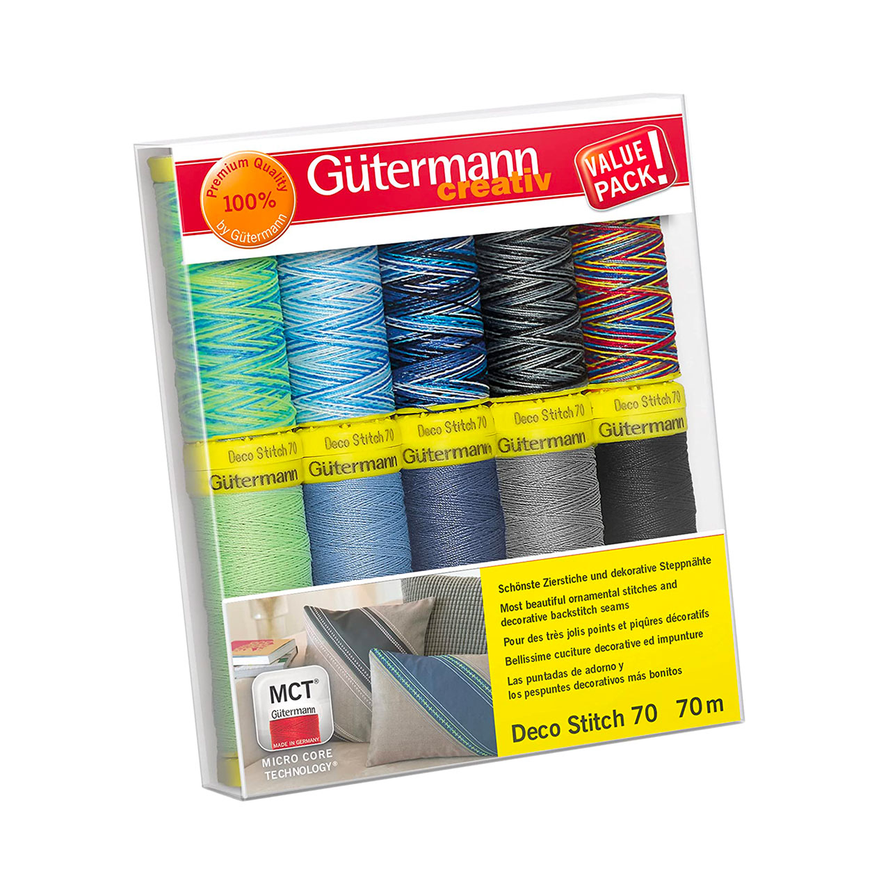 Gutermann Deco Stitch 10 Bobinas Tonos Fríos