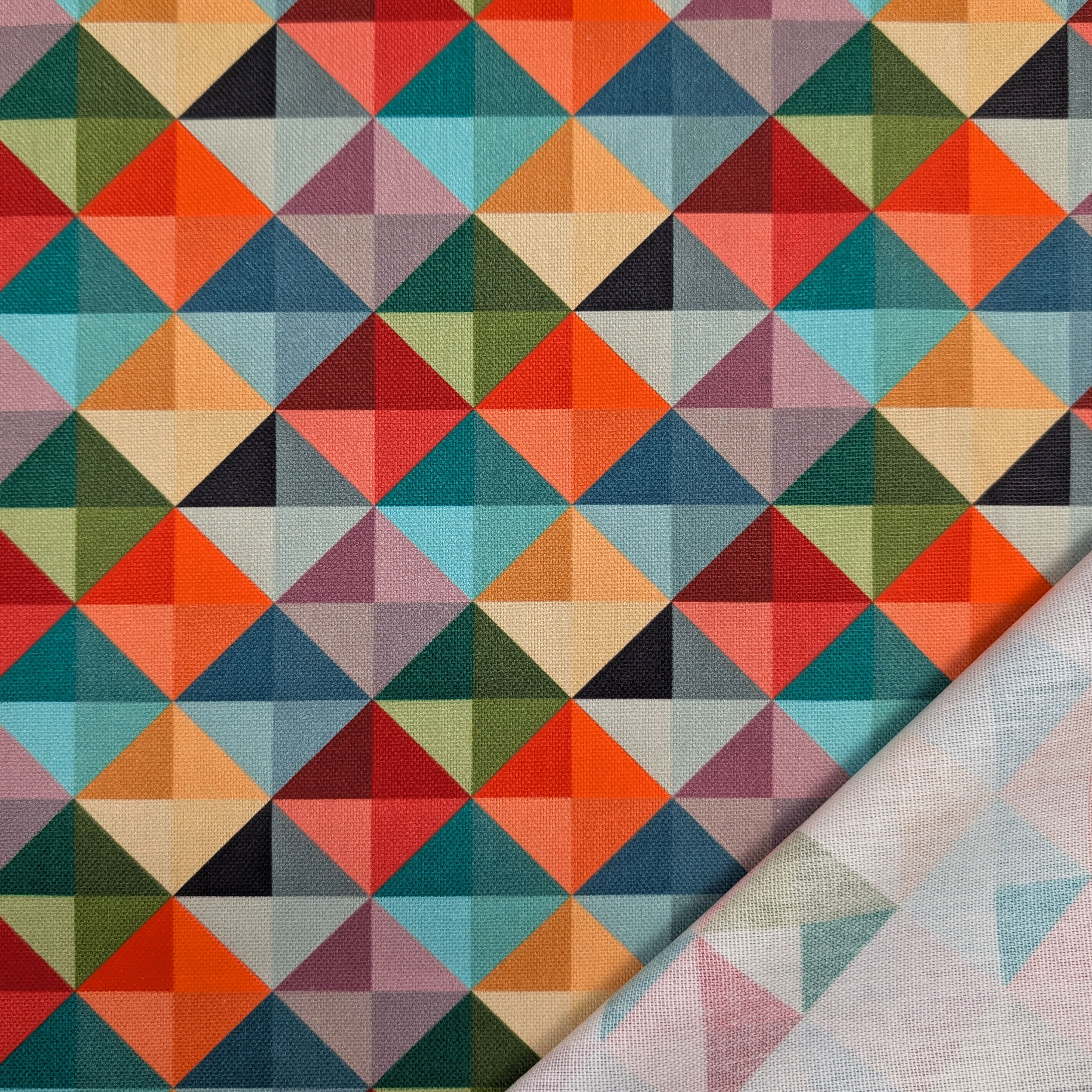 Panama Pure Cotton Geometry Multicolour Image