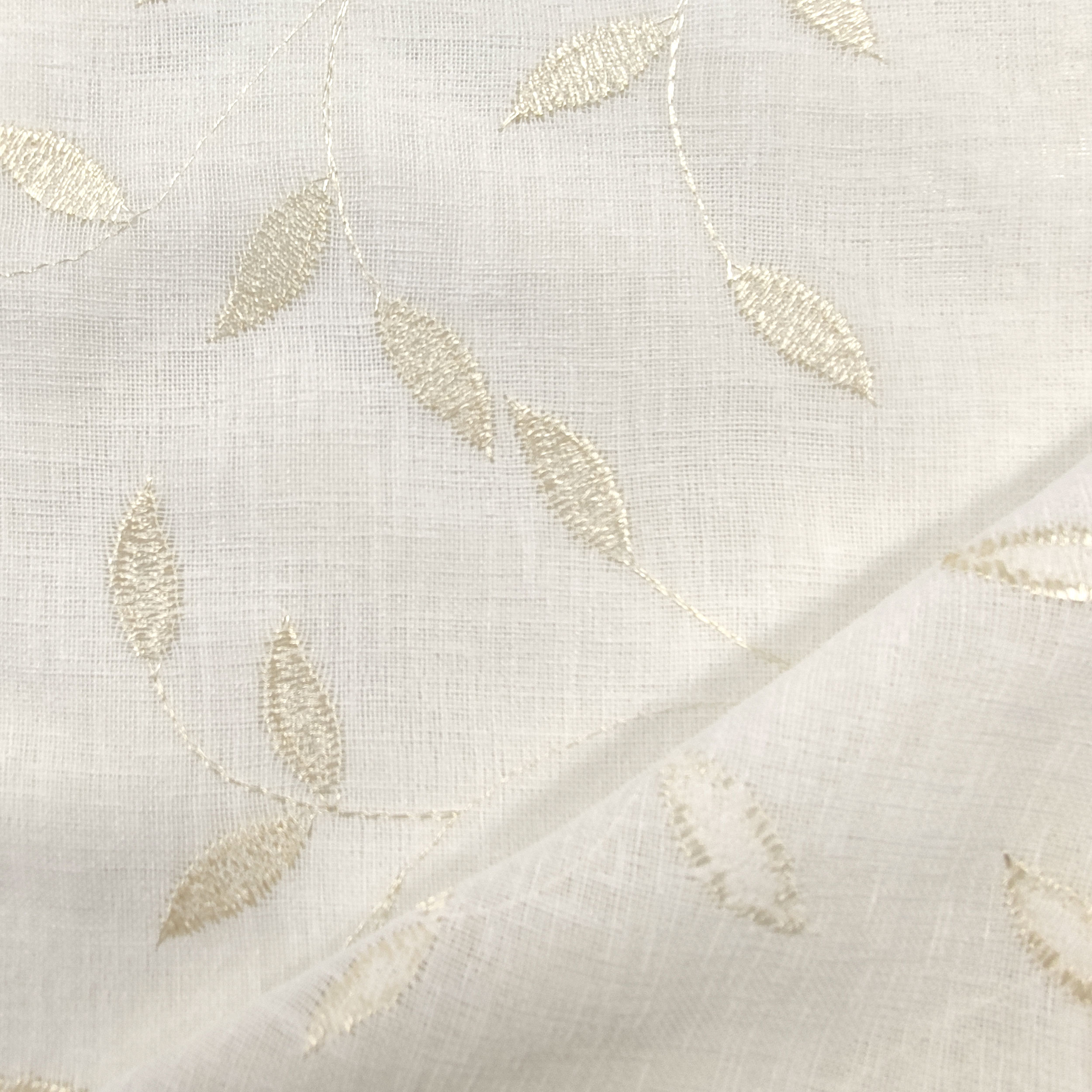 Curtain Fabric Elegant Leaves - Gold