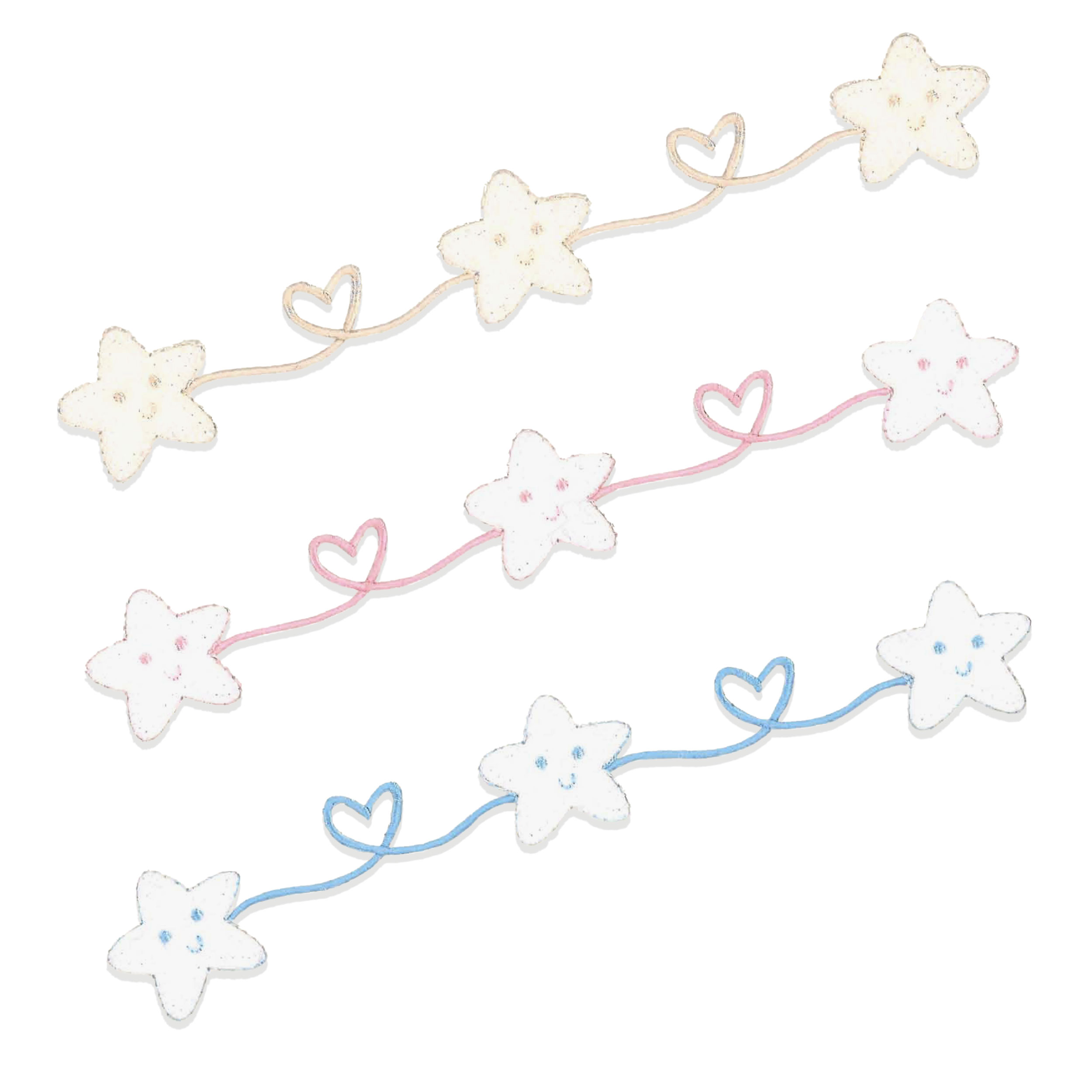 Thermoadhesive application of Stars and Hearts Image