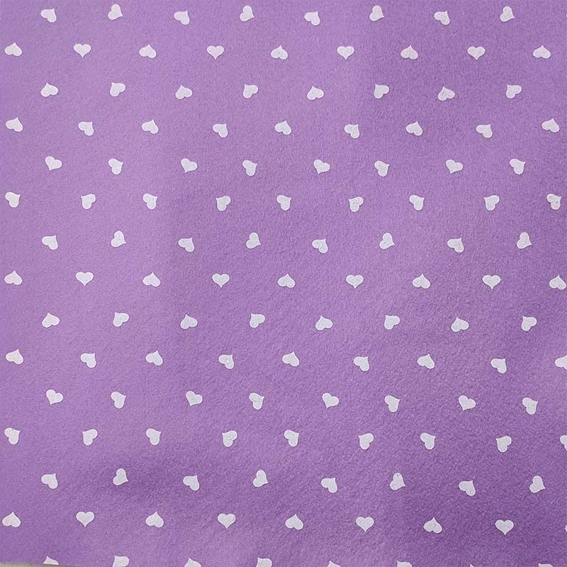 Soft Thin Felt - White Hearts Image