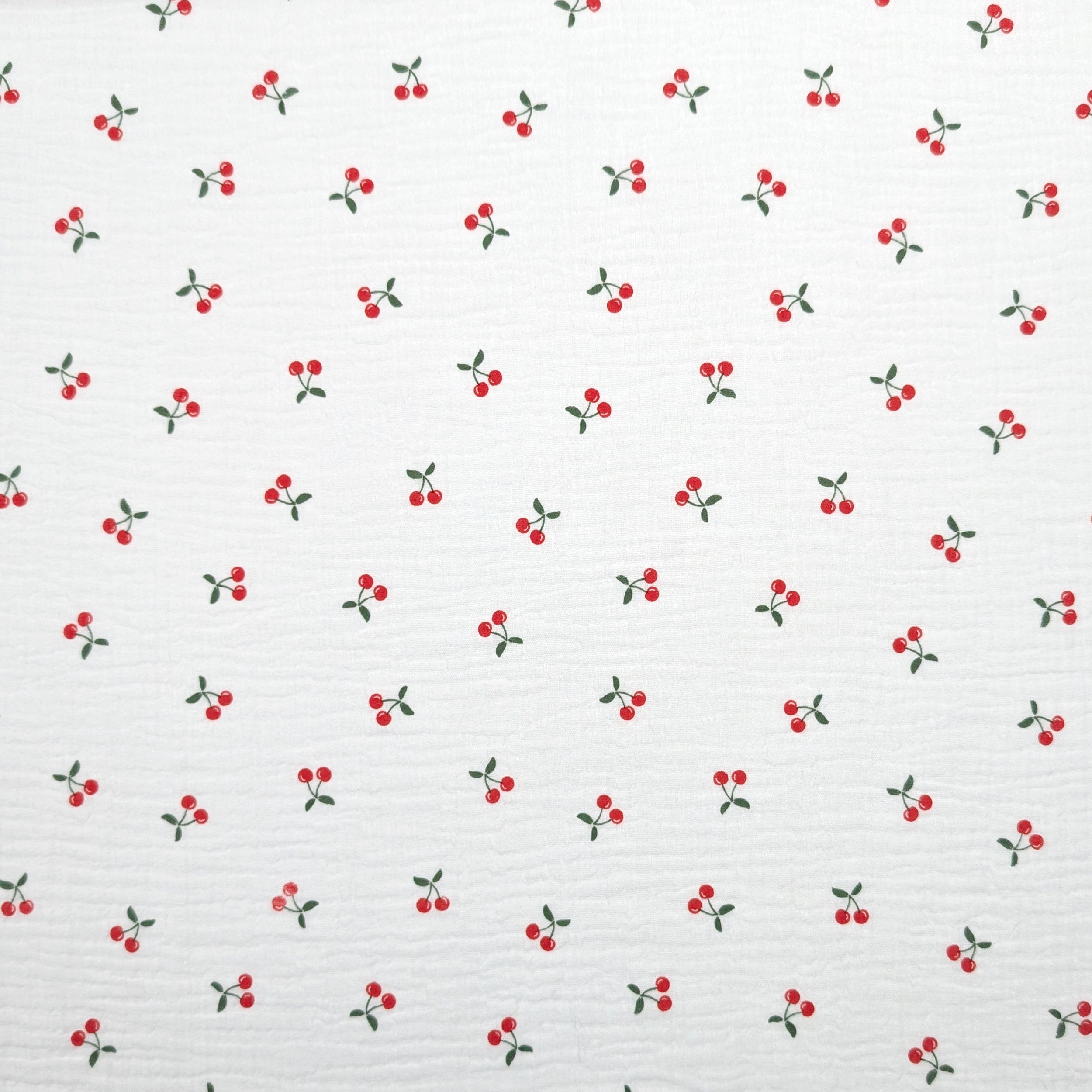Double Gauze Cotton Muslin Cherries Image