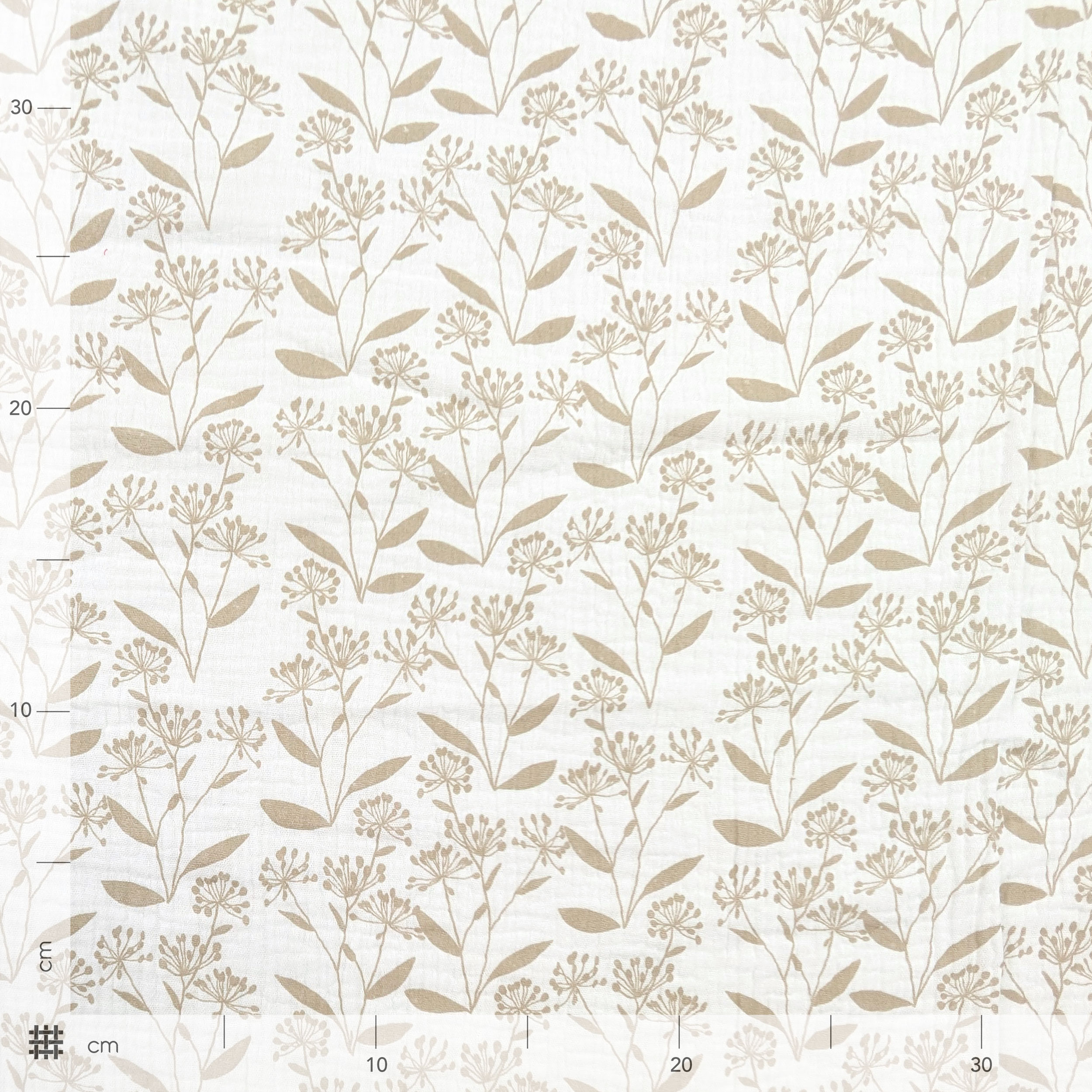 Beige Floral Fantasy Cotton Muslin Image