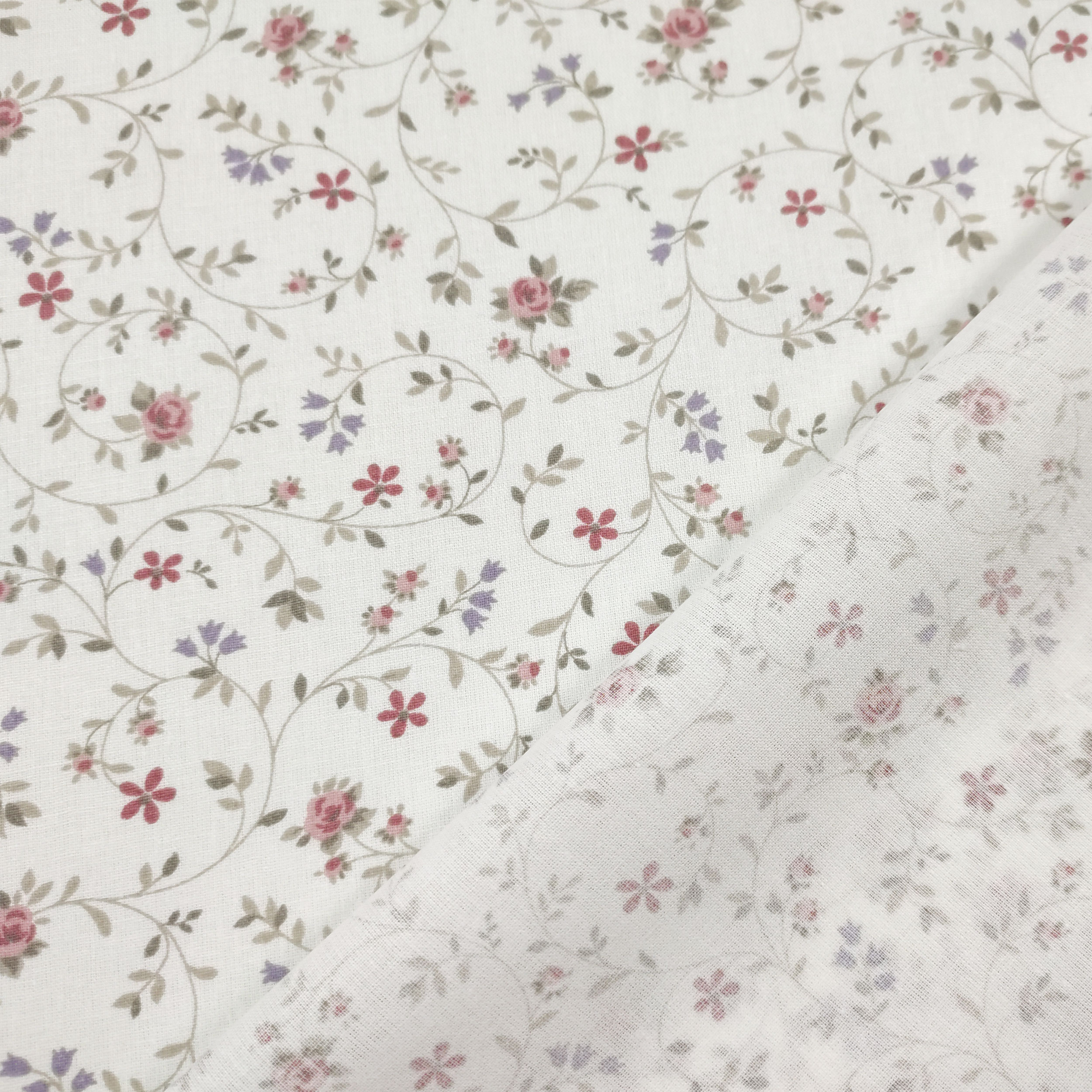 Baumwollstoff Rosa Blumen
