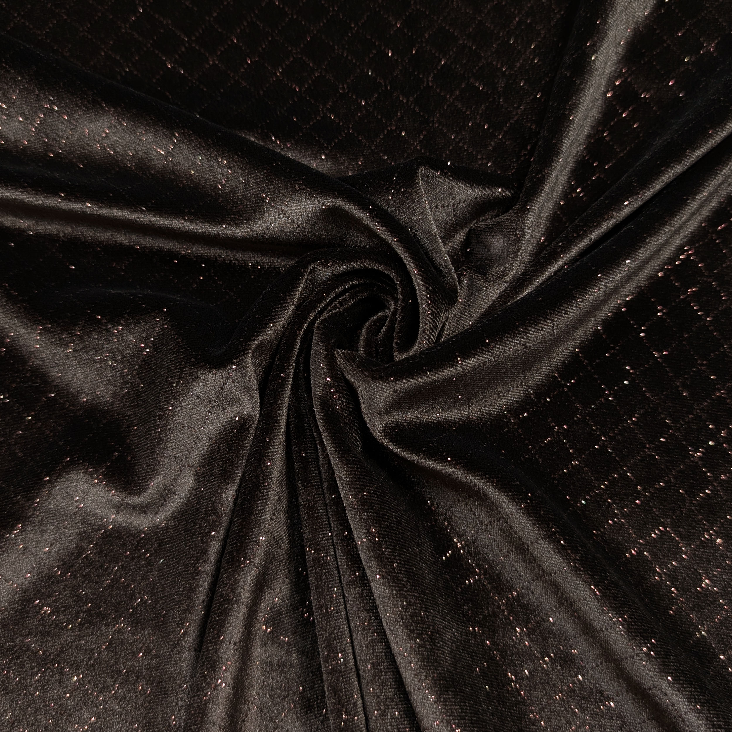 Velours biélastique marron avec losanges pailletés Image