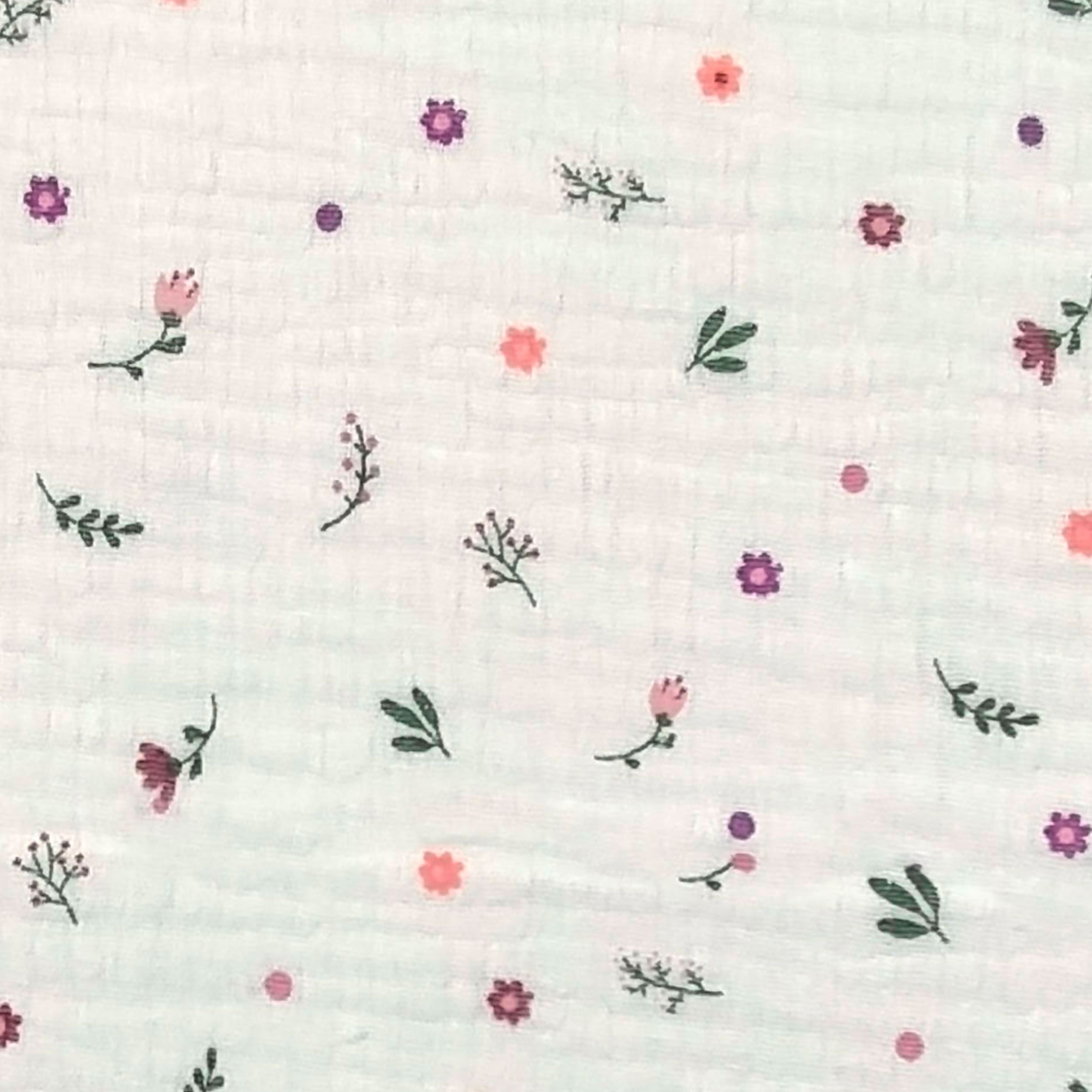 Baumwoll-Musselin Bunte Blumen