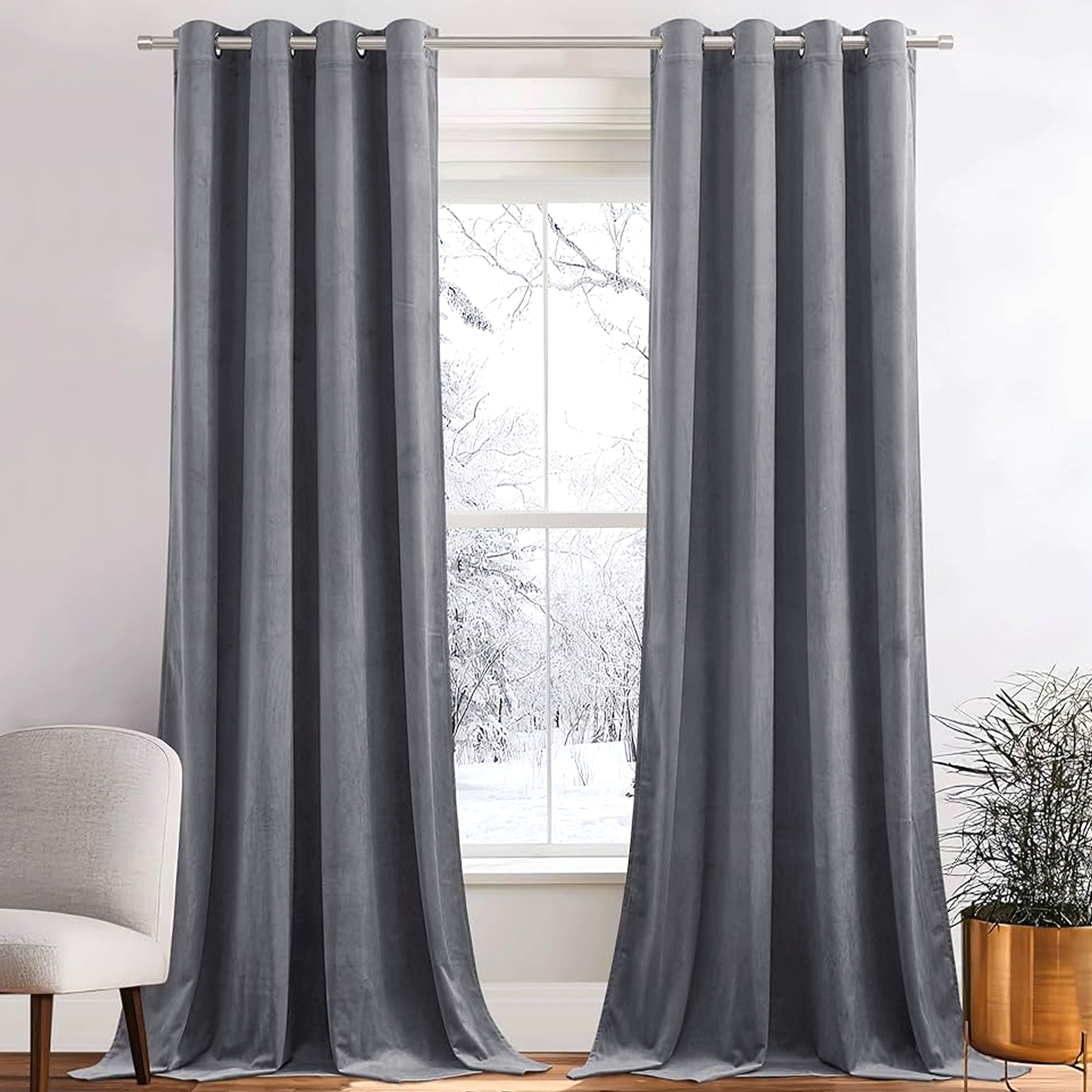 Rideau emballé Oscurante Gris foncé