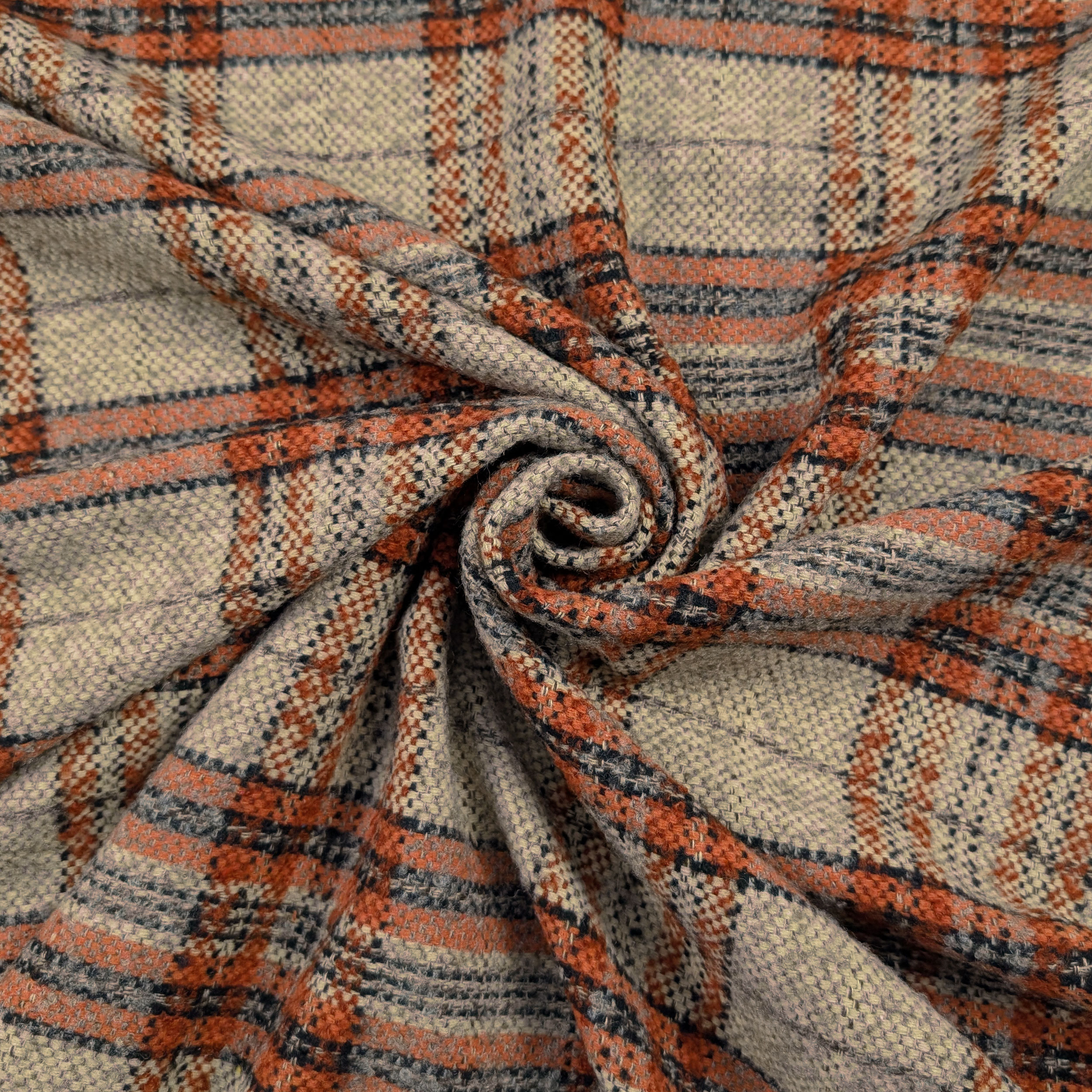 Orange and Beige Tartan Coat Image