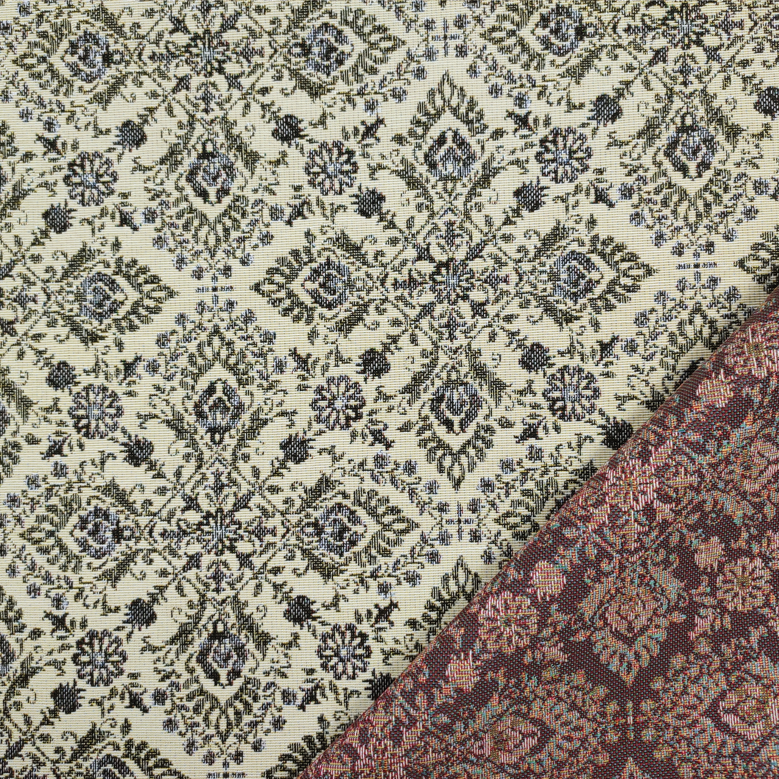 Jacquard Damasco Beige Azul