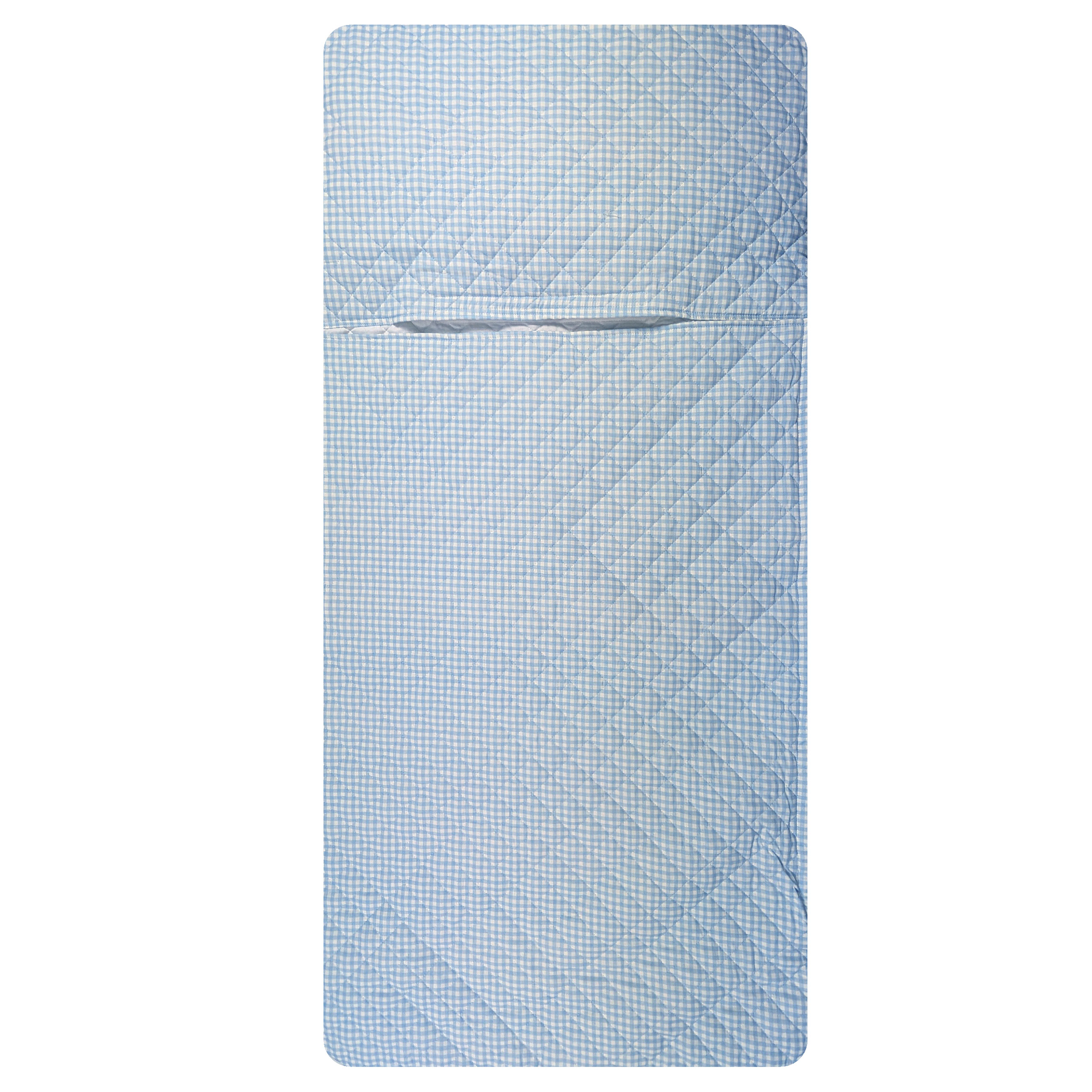 Light Blue Gingham Baby Sleeping Bag Image
