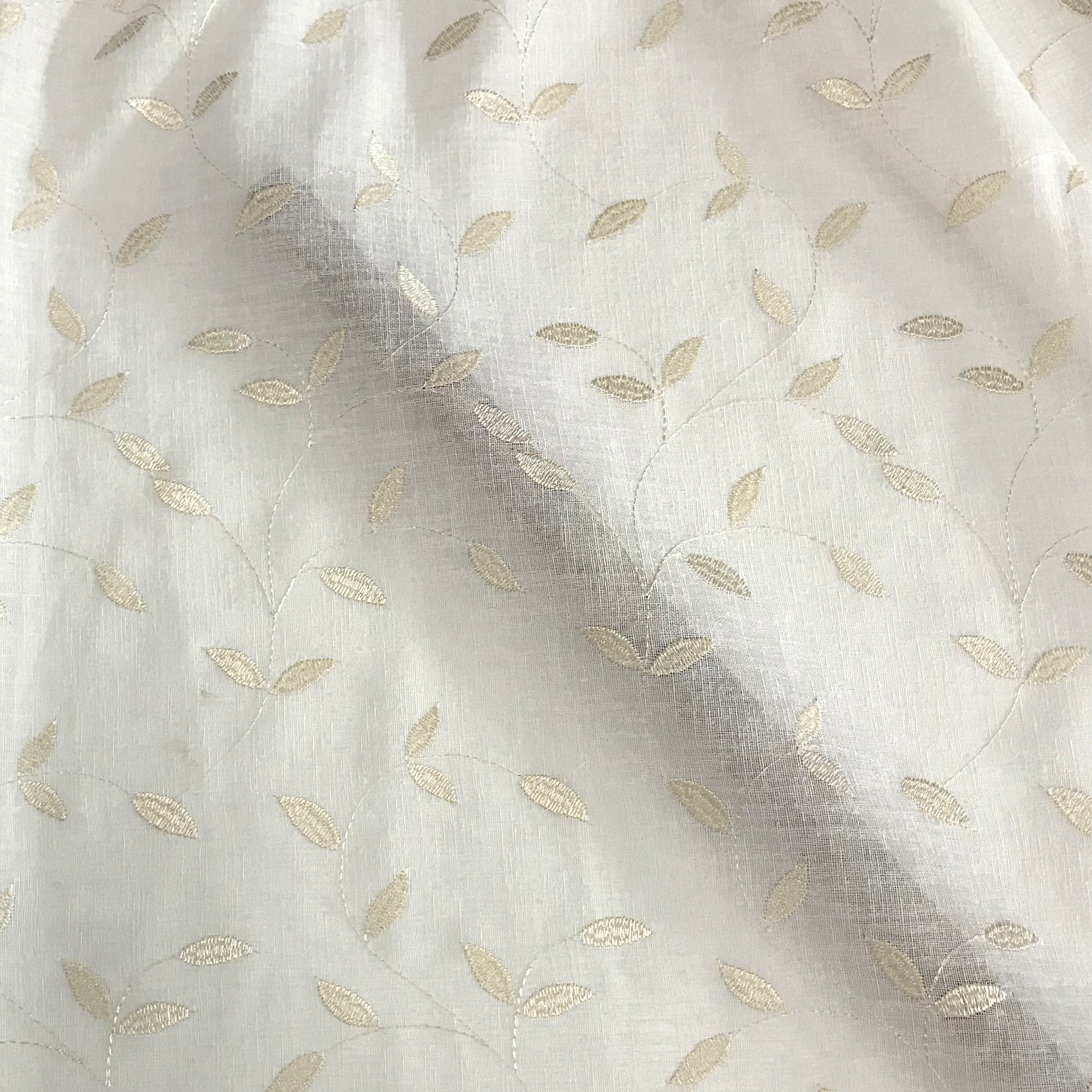 Curtain Fabric Elegant Leaves - Gold
