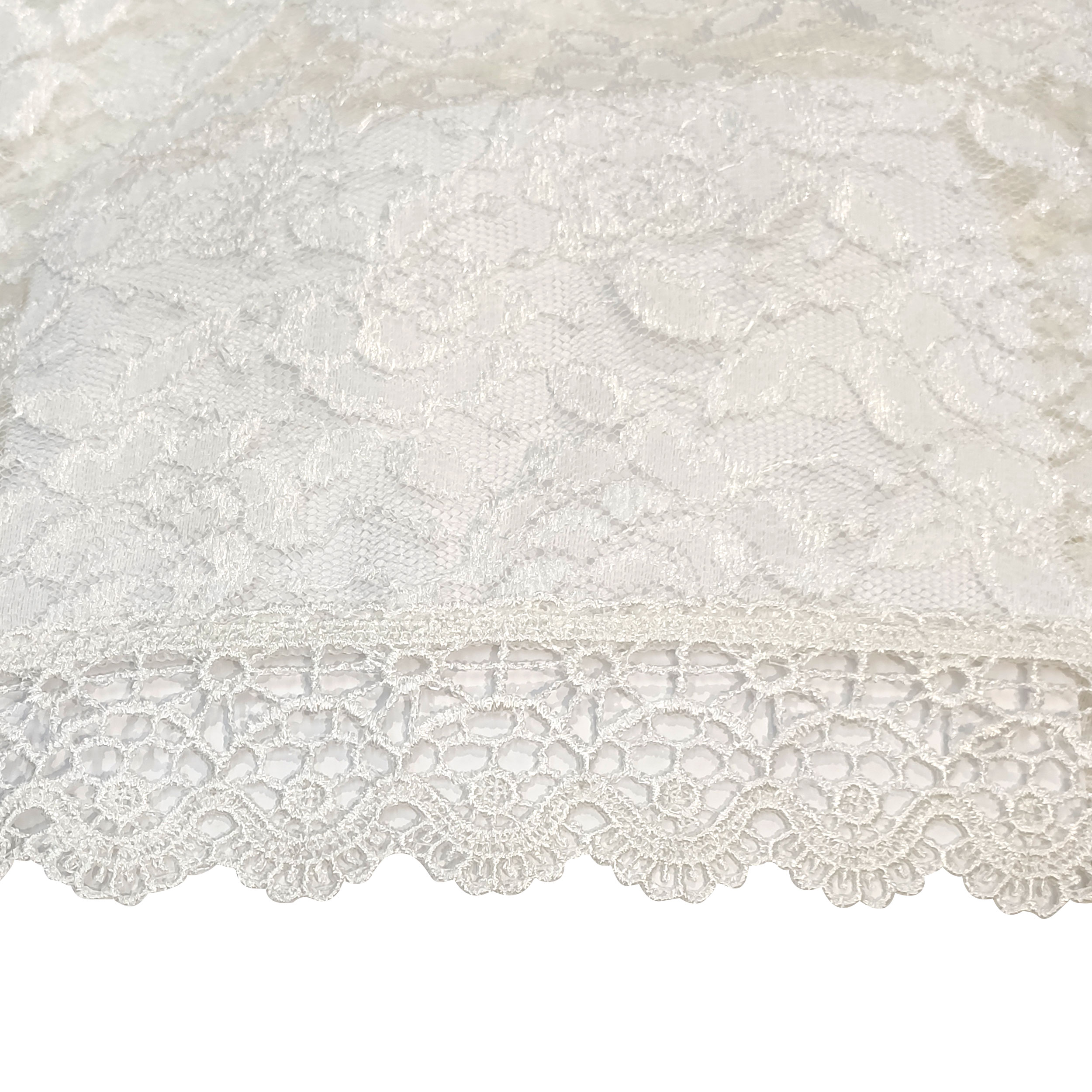 Ivory Floral Lace Curtain  Image