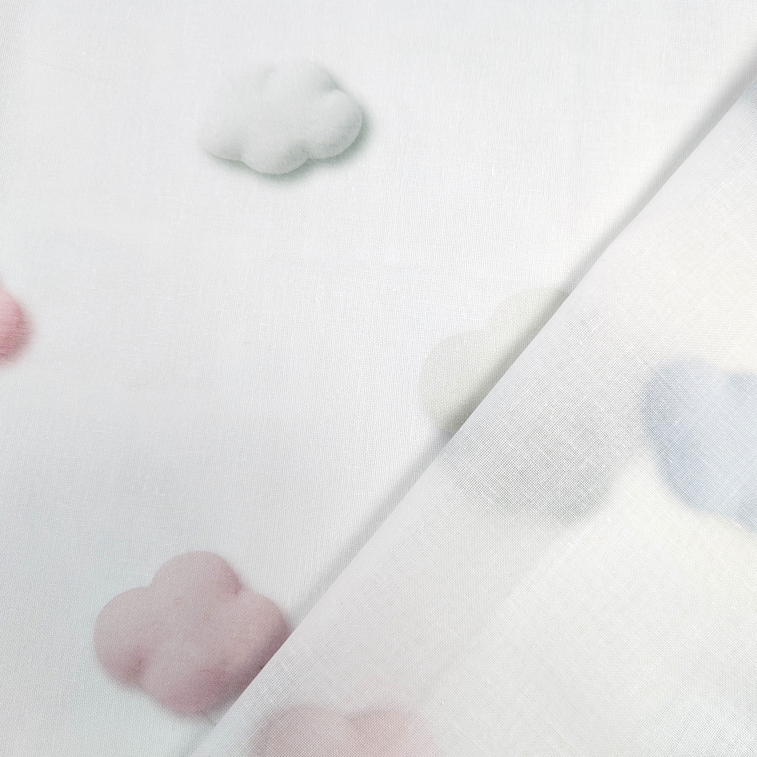 Curtain Fabric Pastel Clouds Image