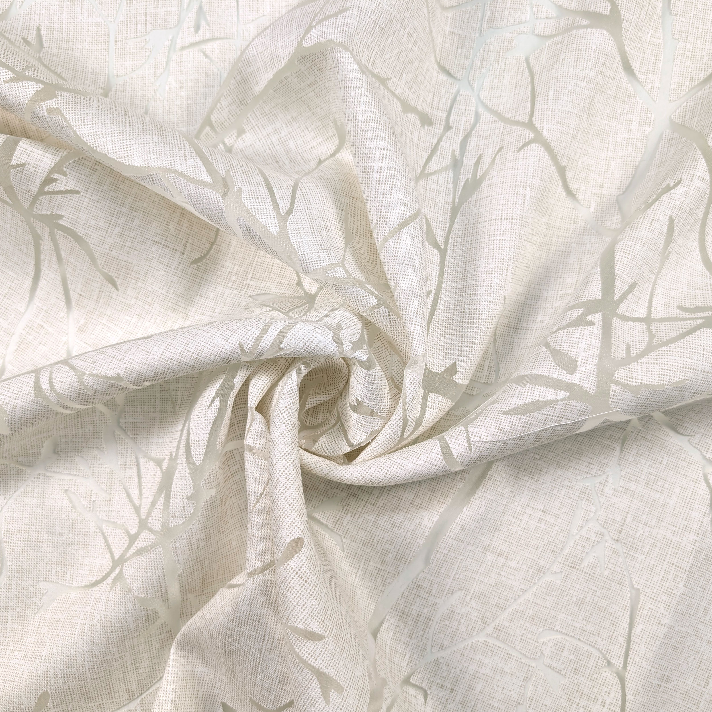 Curtain Fabric Rami Devorè Beige Image