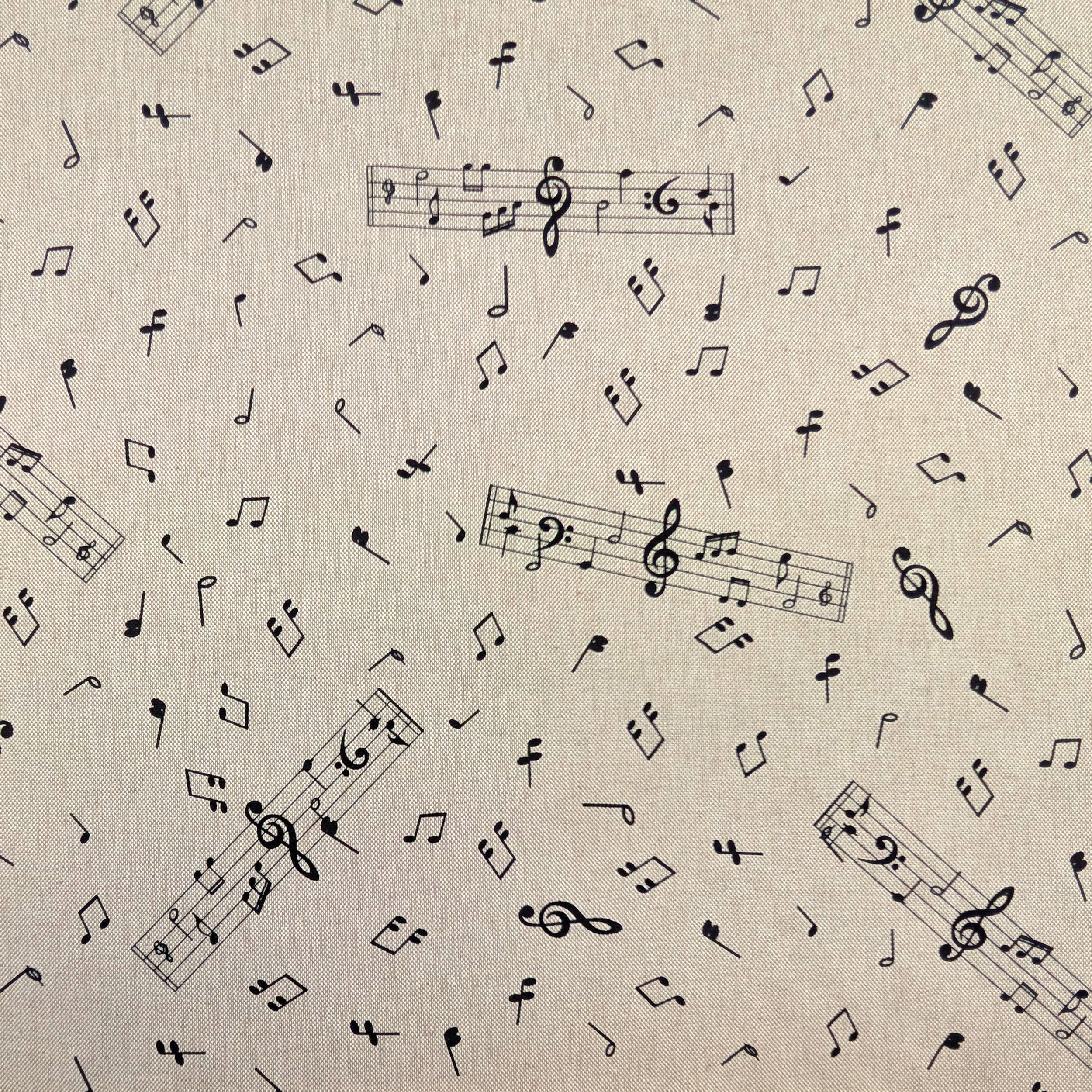 Panama fabric Musical Notes Image