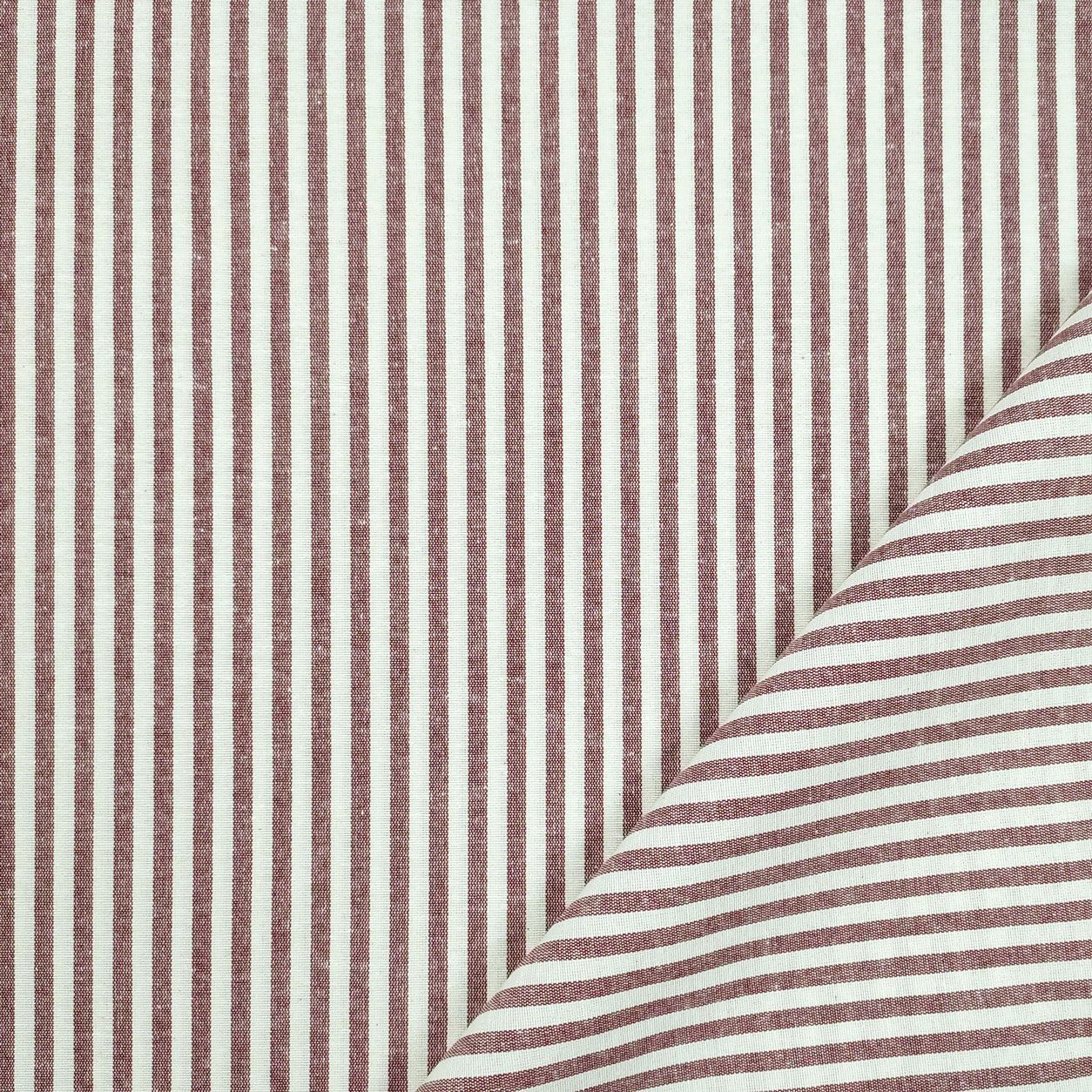 Tissu découpé teint en fil pour nappe rayée bordeaux 120x140 cm