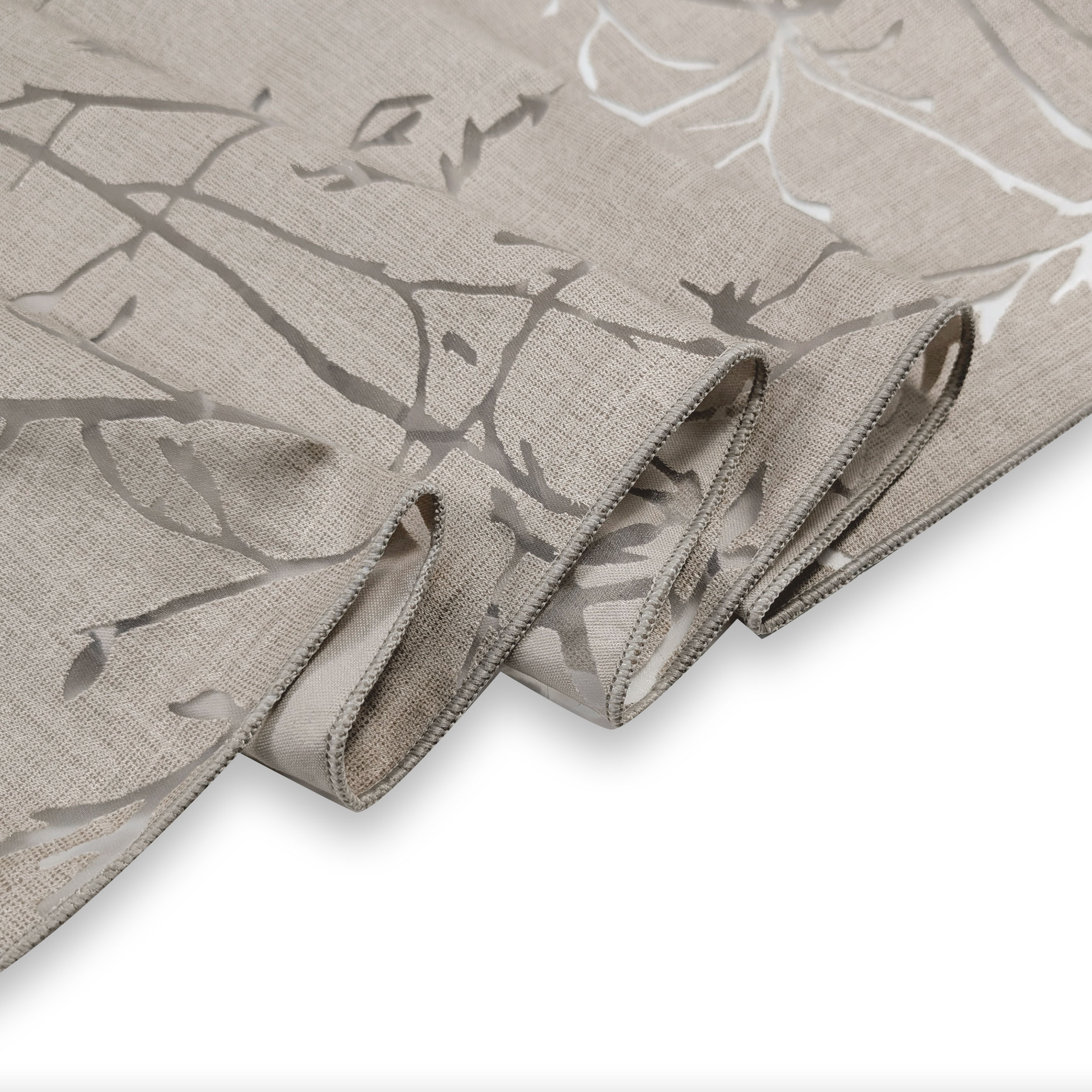 Curtain Fabric Rami Devorè Dove Grey Image