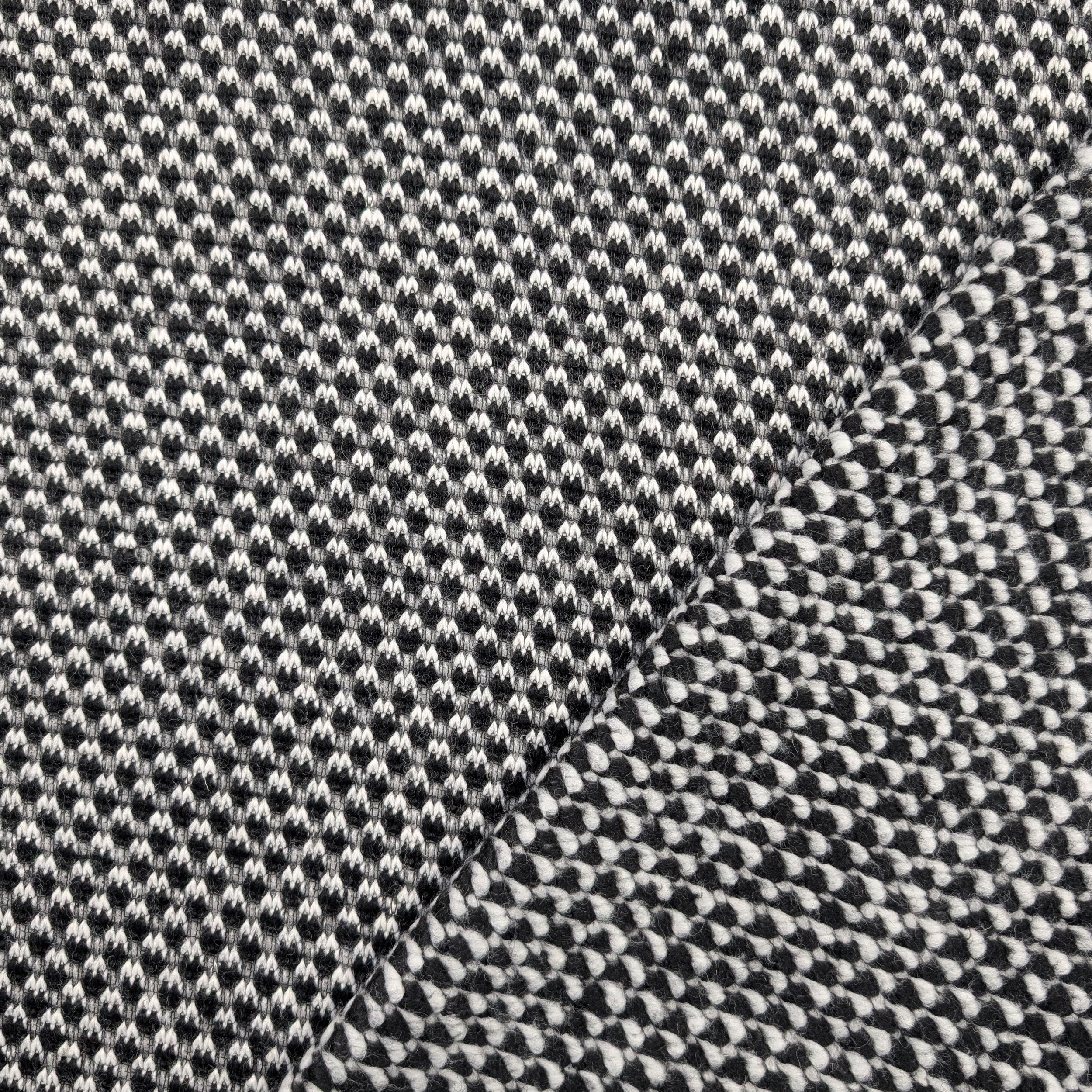 Black and White Knitted Effect Coat Image