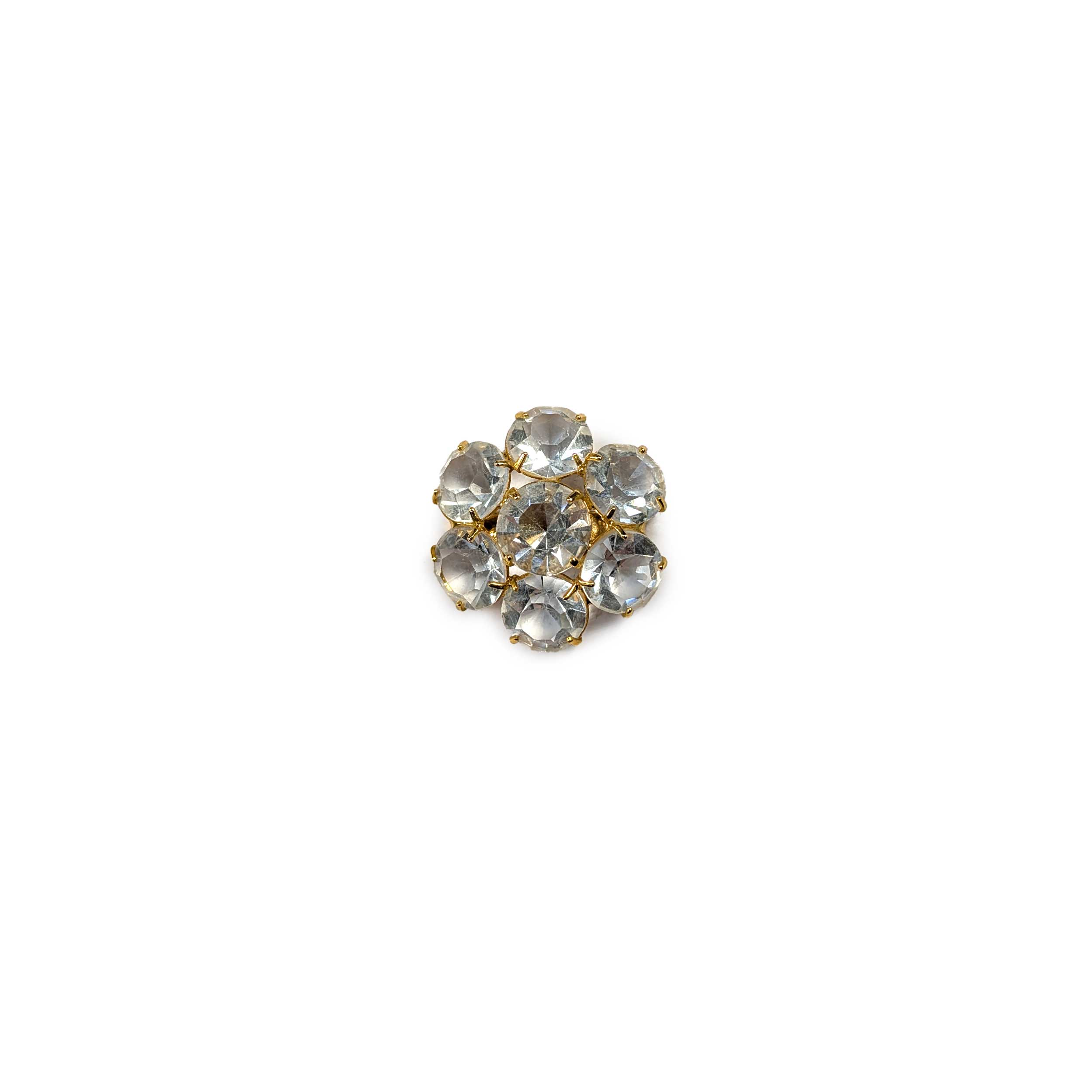 Large Flower Gold Jewel Button with Stones | Panini