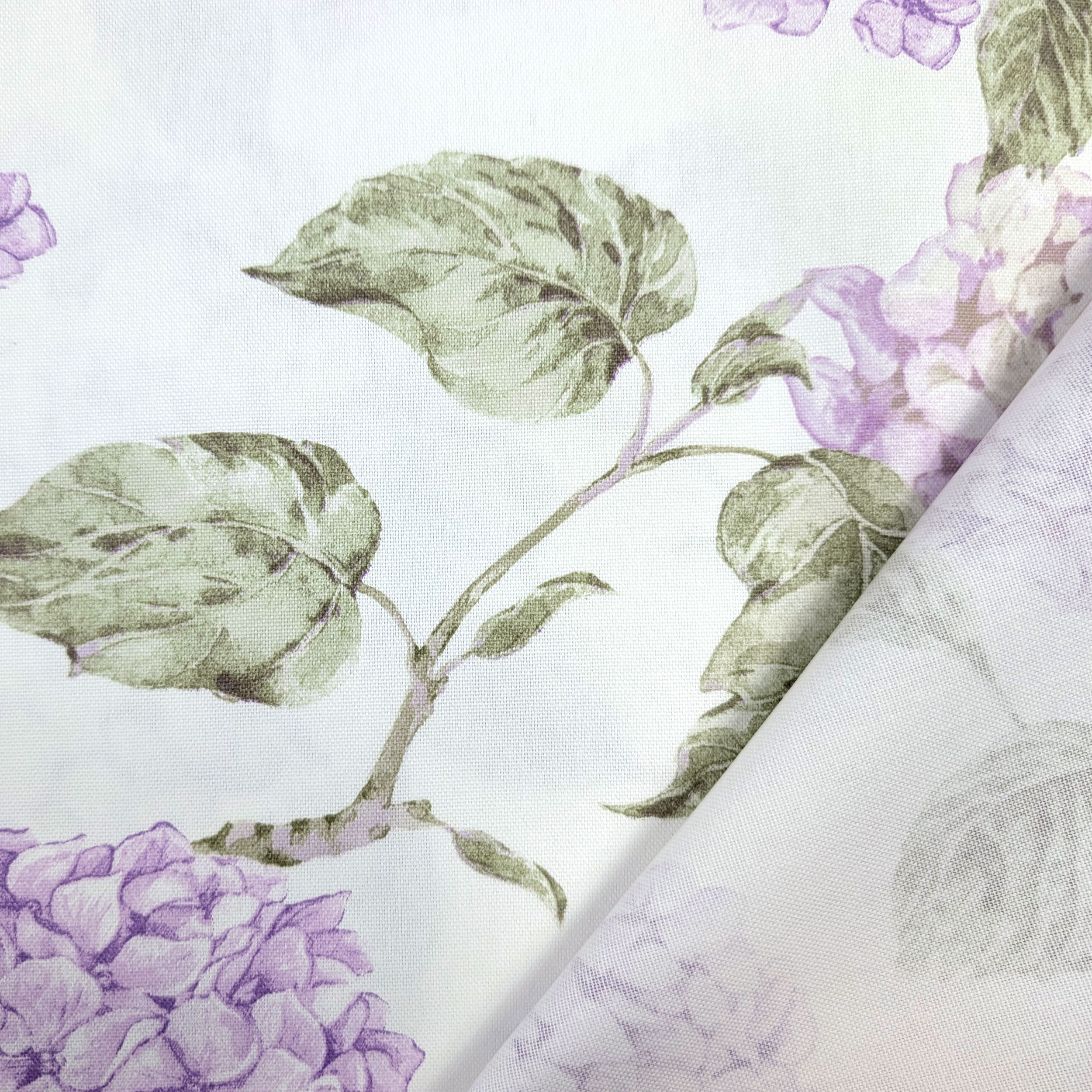 Panama Fabric Lilac Hydrangea Cotton Image