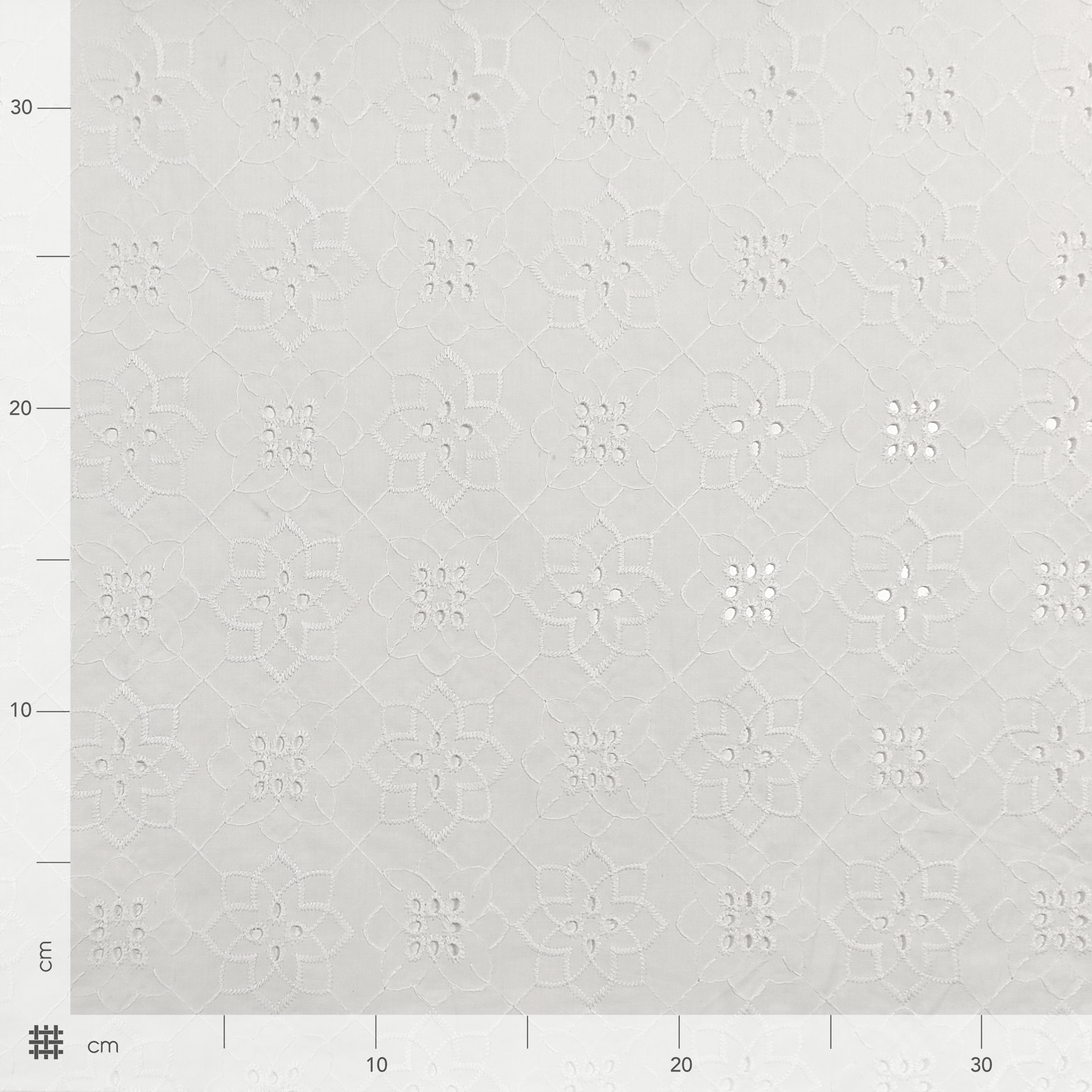 White Cotton Sangallo Geometric Flowers
