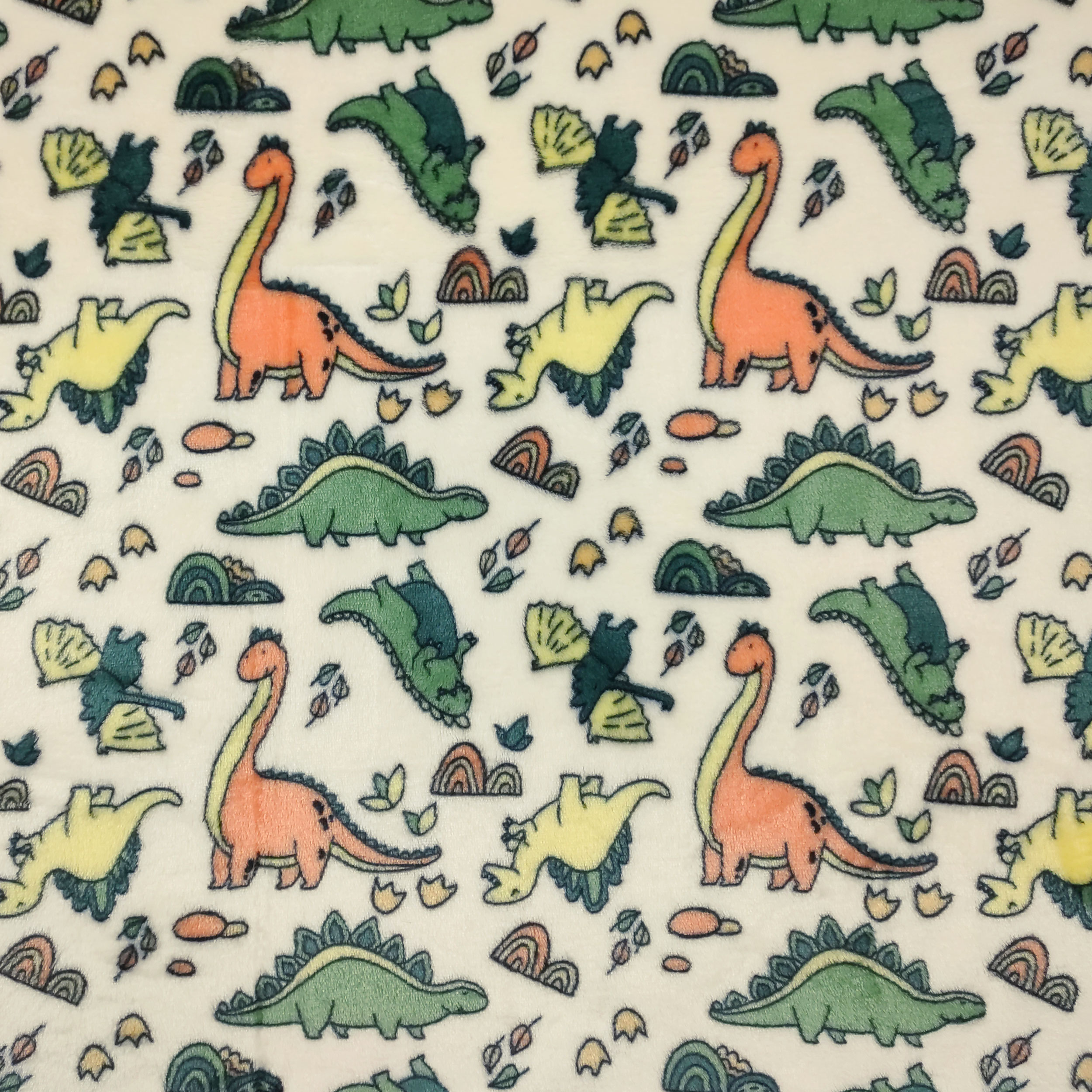 Pila Mano Cachemira Dinosaurios Crema Fondo