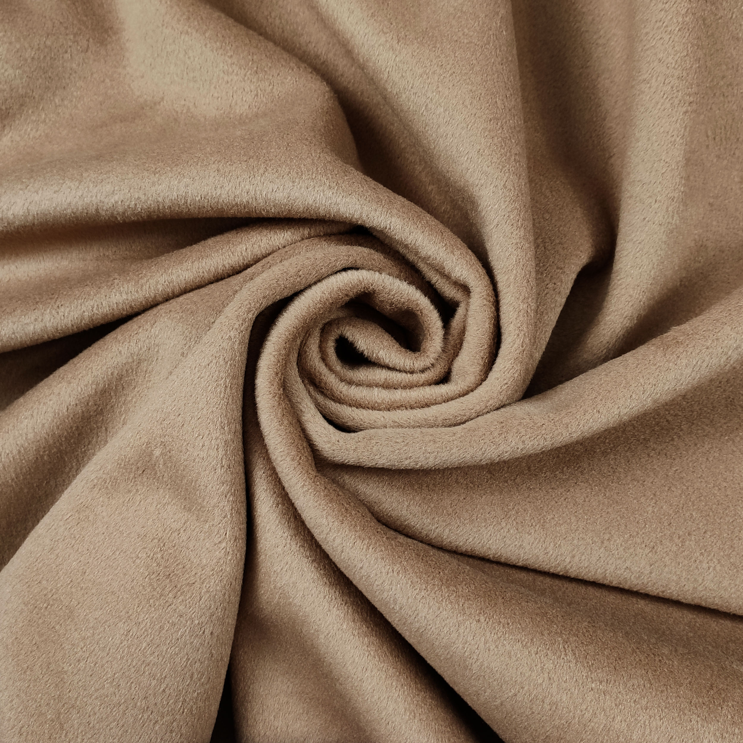 Tissu pour manteau Camel en couleur unie