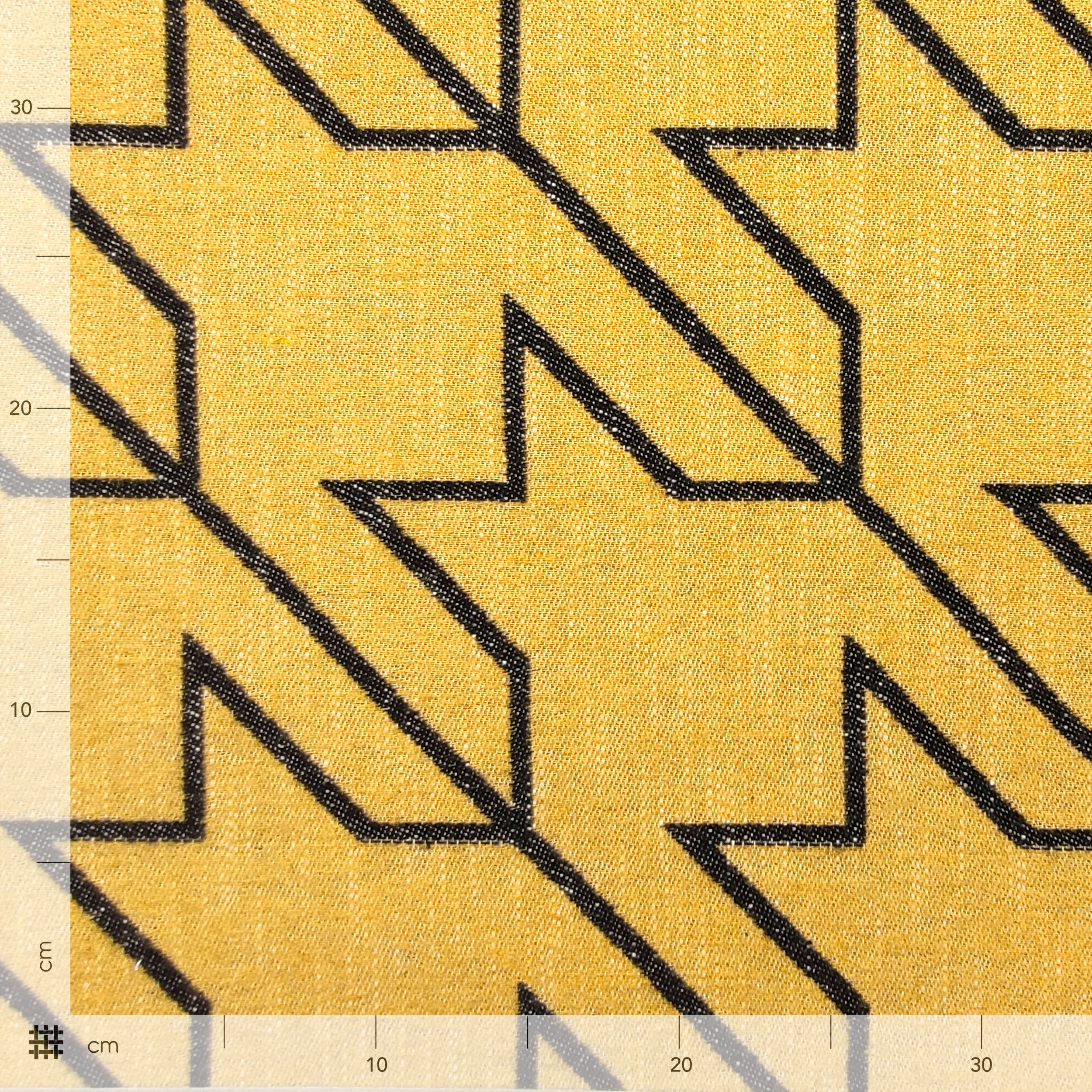 Tissu pour manteau pied-de-poule Fond jaune