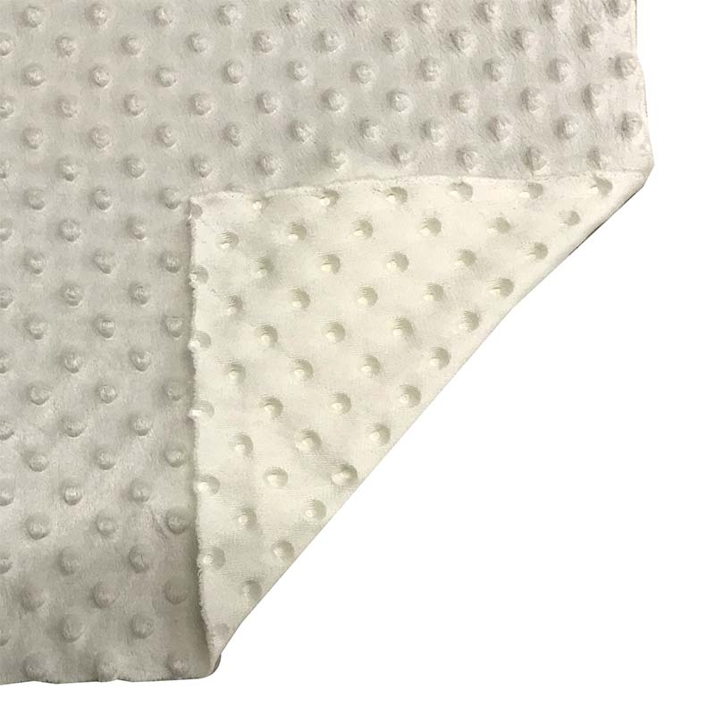 Tessuto Minky Dots Peluche Panna 