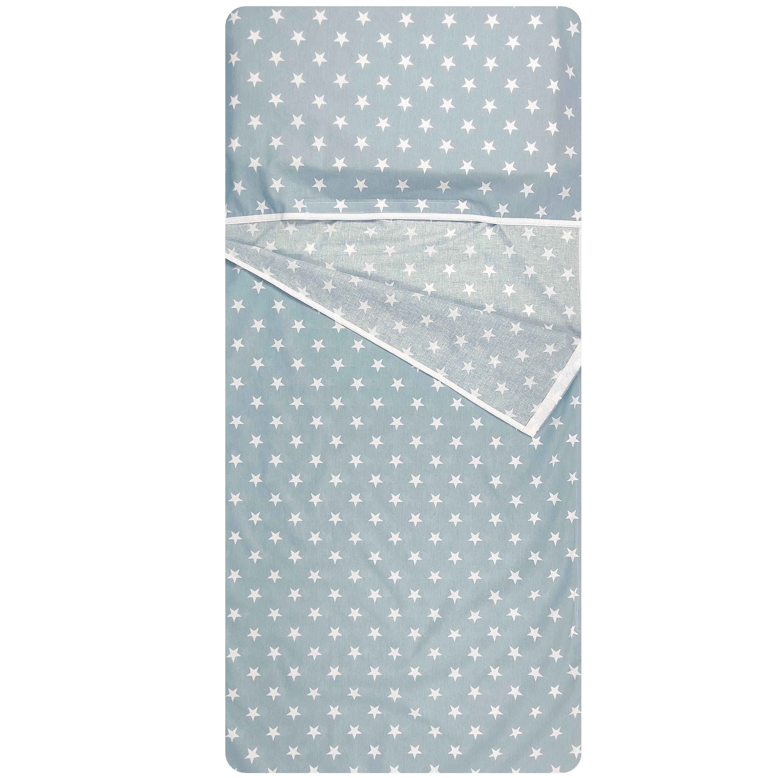 Summer Sleeping Bag White Stars with Blue Background Image