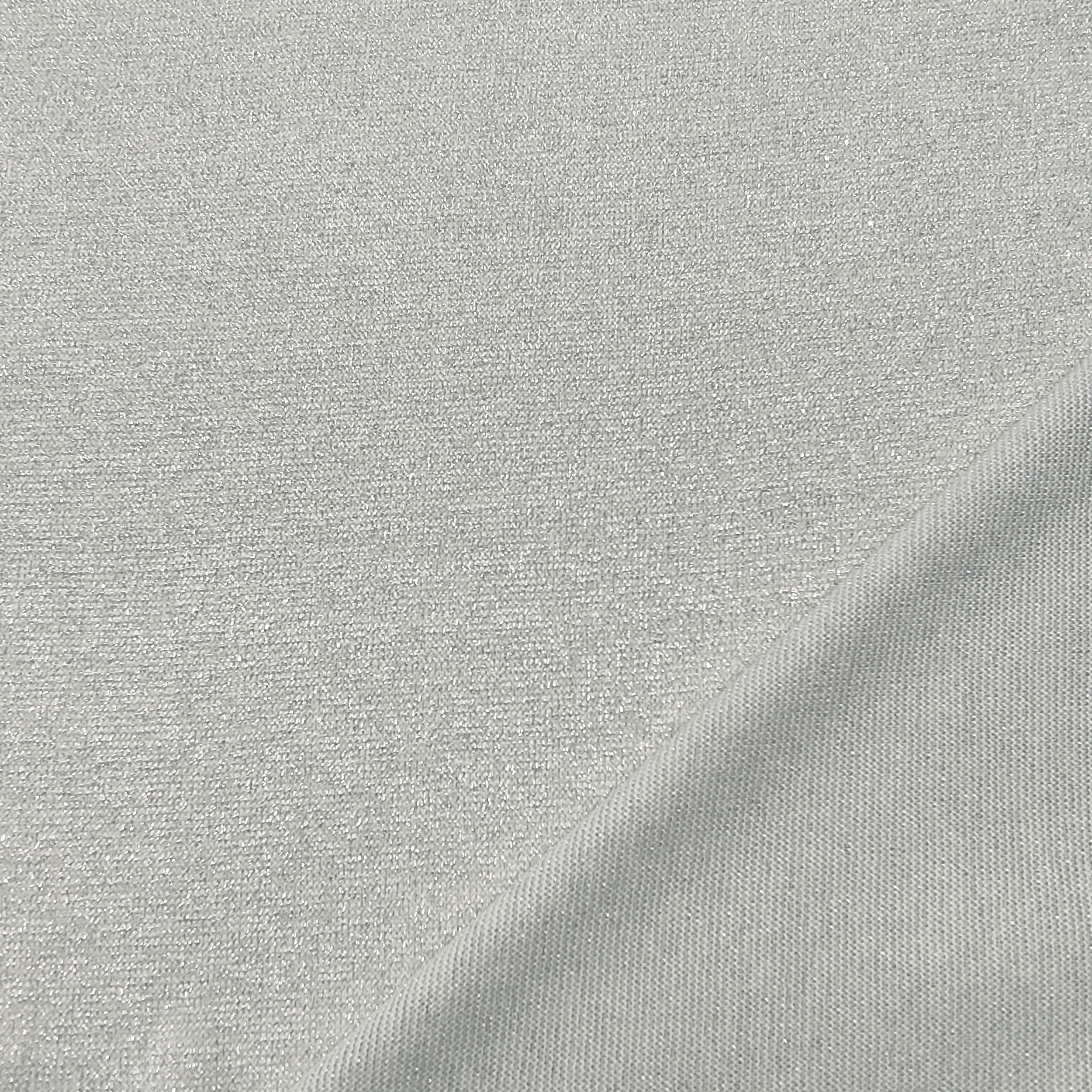 Maillot élastique en lurex argenté blanc